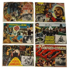 Retro Fantastic Collection of 6 Original and Rare Mexican Wrestling Movie Posters