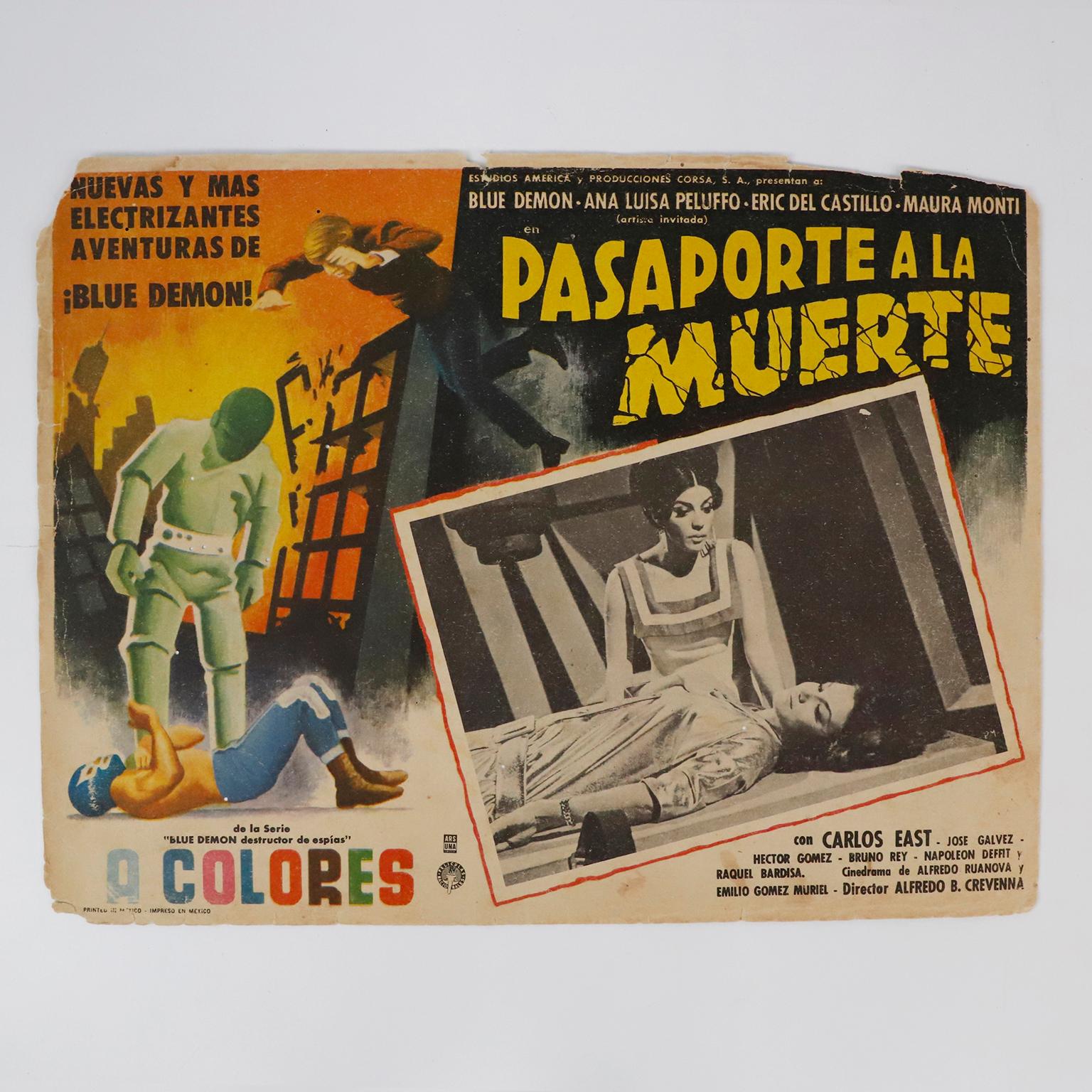 Fantastische Kollektion von 8 Originalen und seltenen mexikanischen Wrestling-Filmplaketten (Mexikanisch) im Angebot