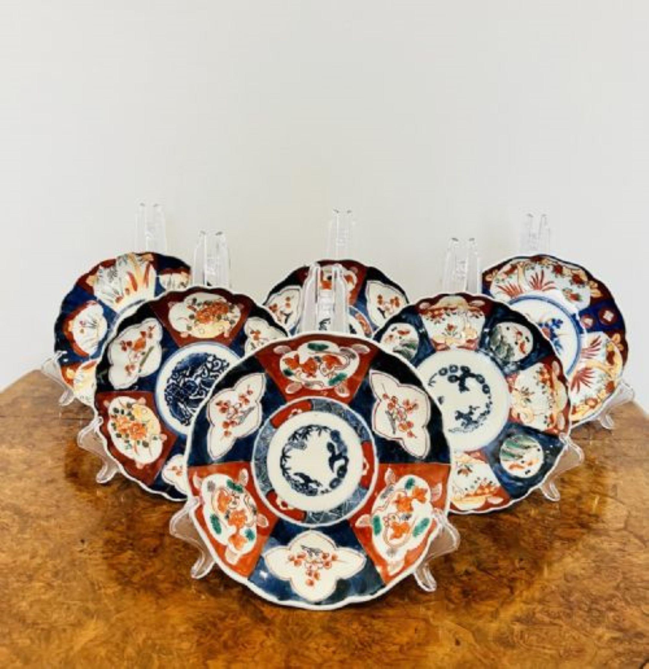 Ceramic Fantastic collection of six antique Japanese imari plates For Sale