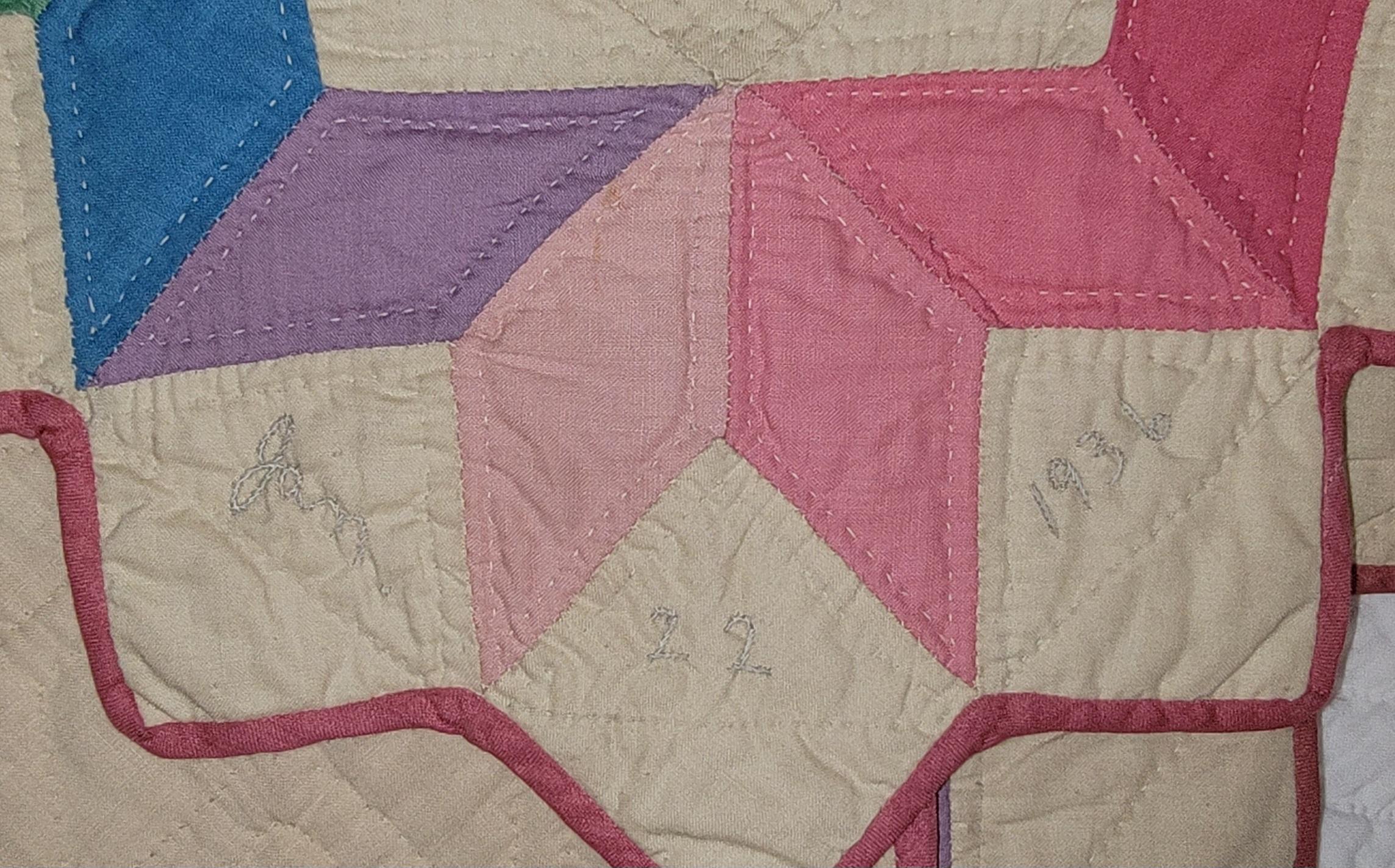 Cotone Fantastica trapunta a stelle colorate e pastello in vendita