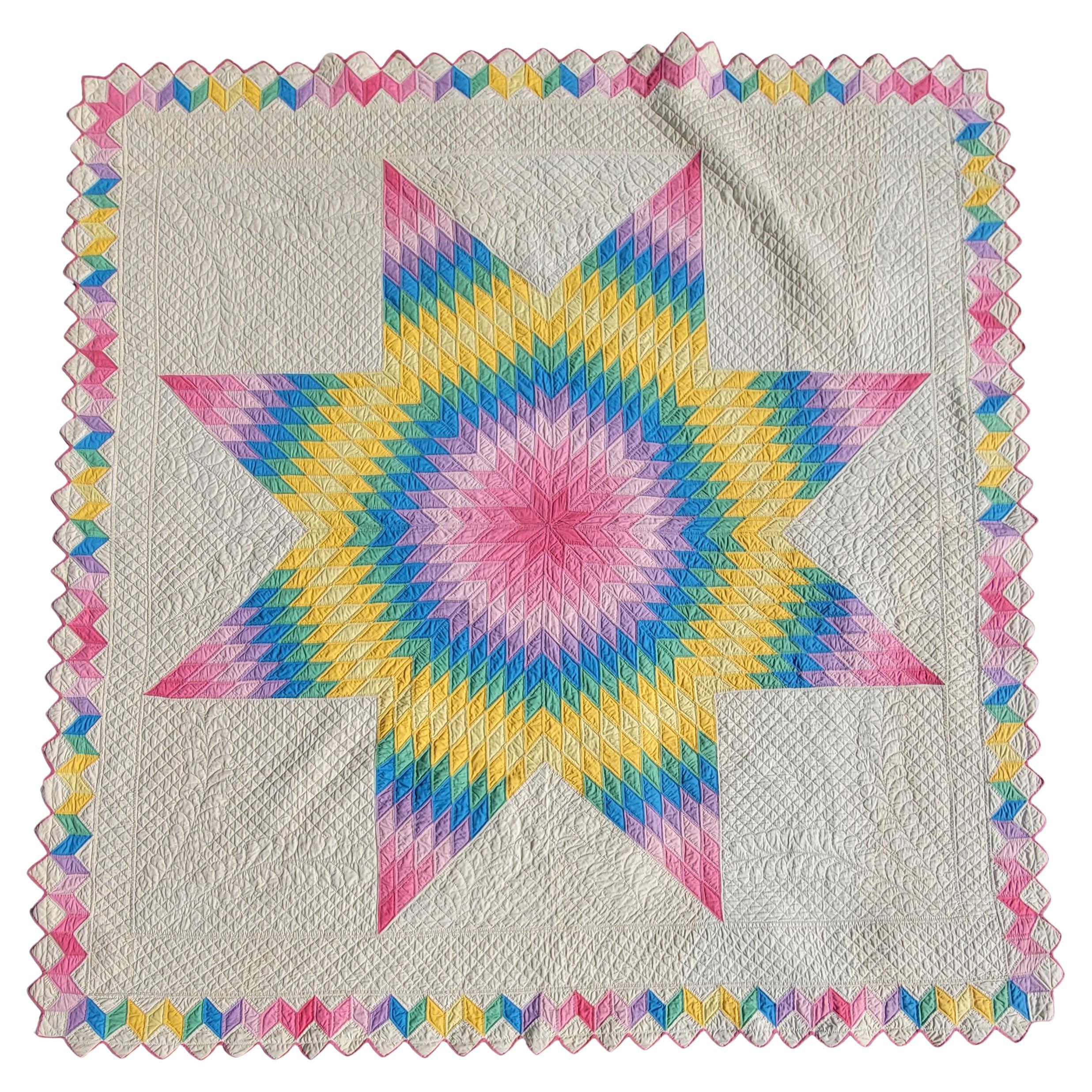 Fantástica colcha de estrellas de colores pastel