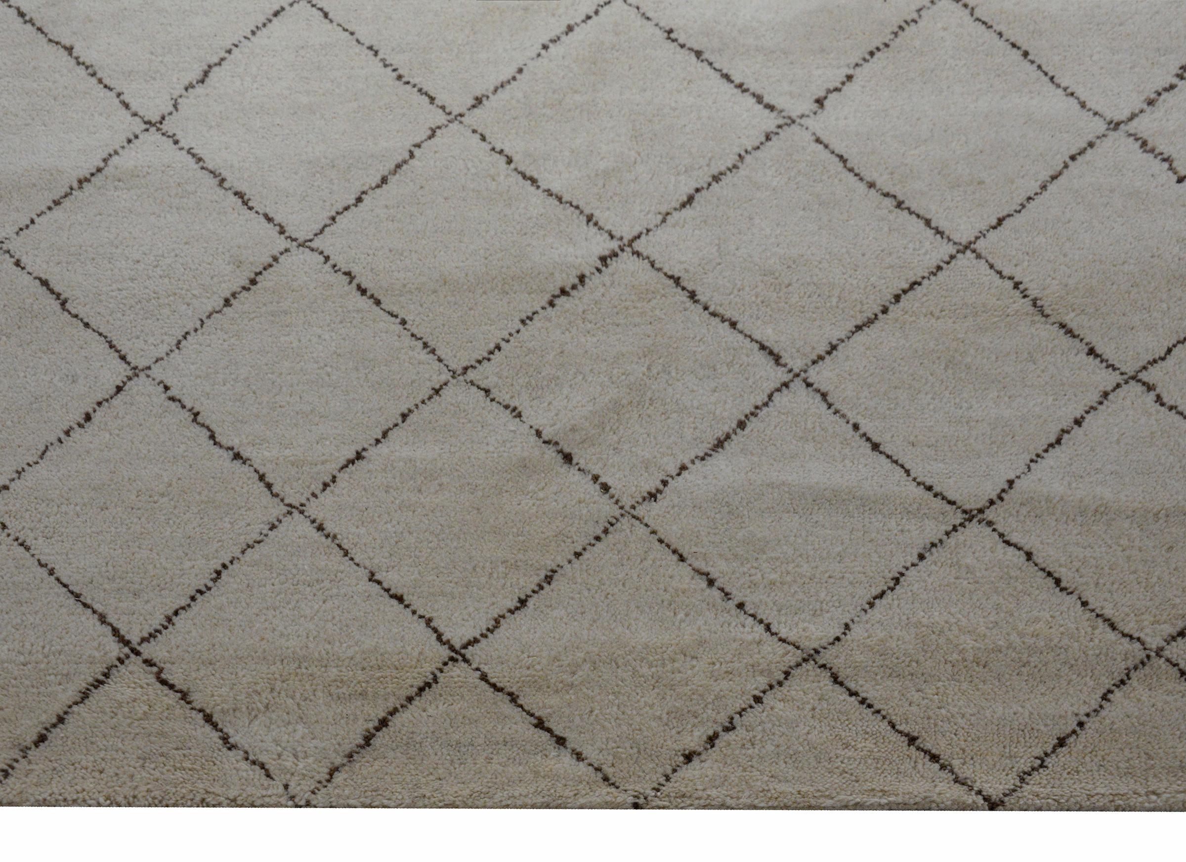 Wool Fantastic Contemporary Beni Ourain Style Rug For Sale