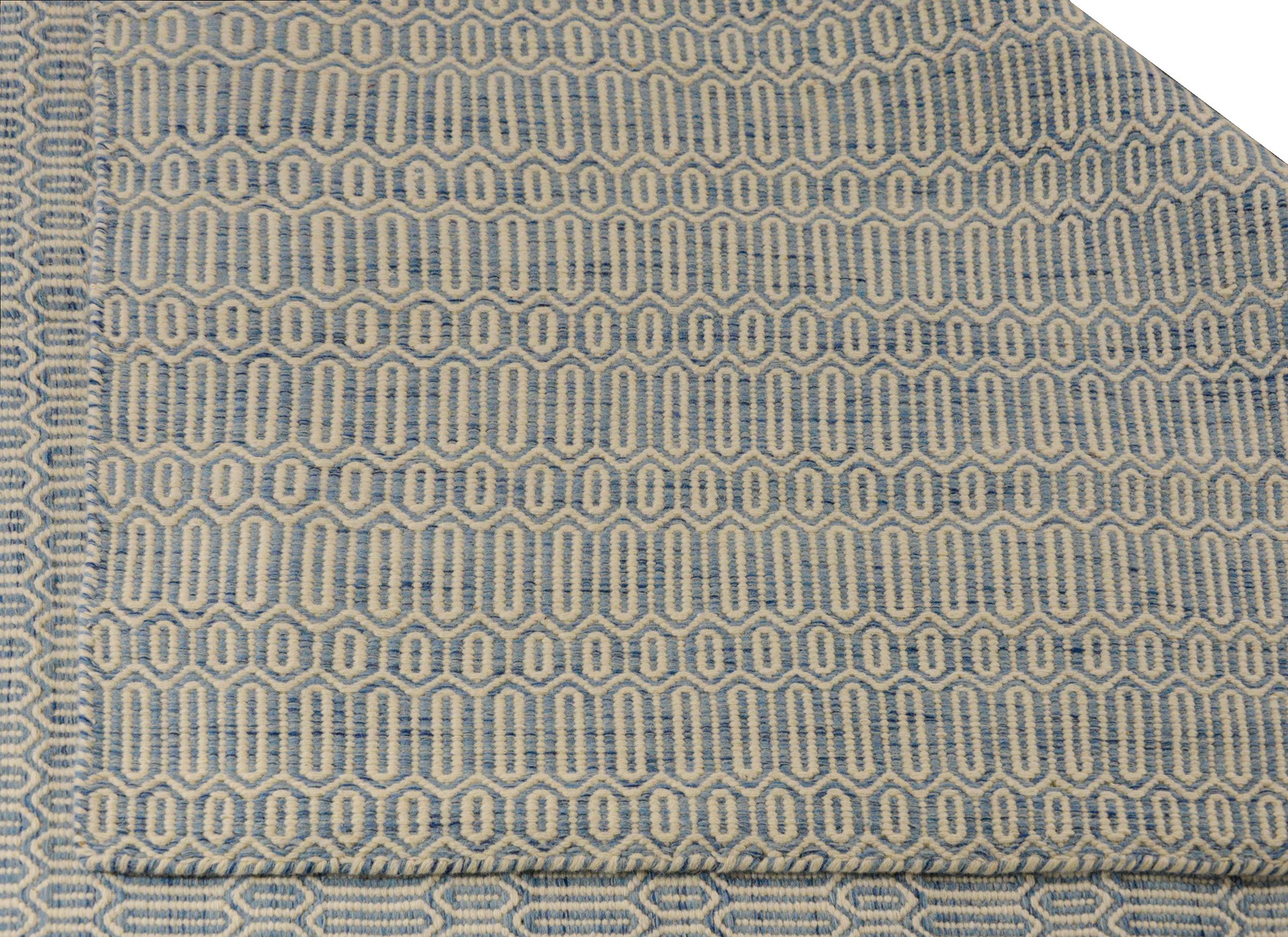 Laine Fantastique tapis indien contemporain à tissage plat en vente