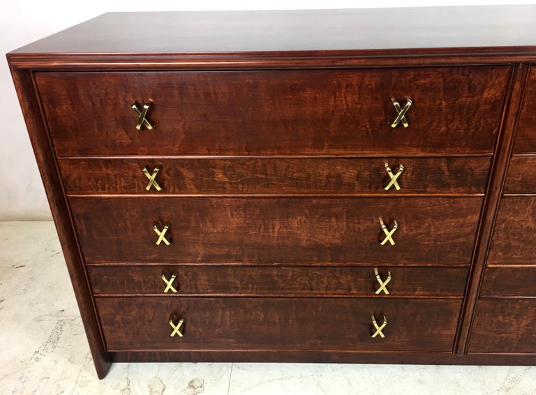 Fantastic Curly Maple Dresser by Paul Frankl for Johnson Furniture For