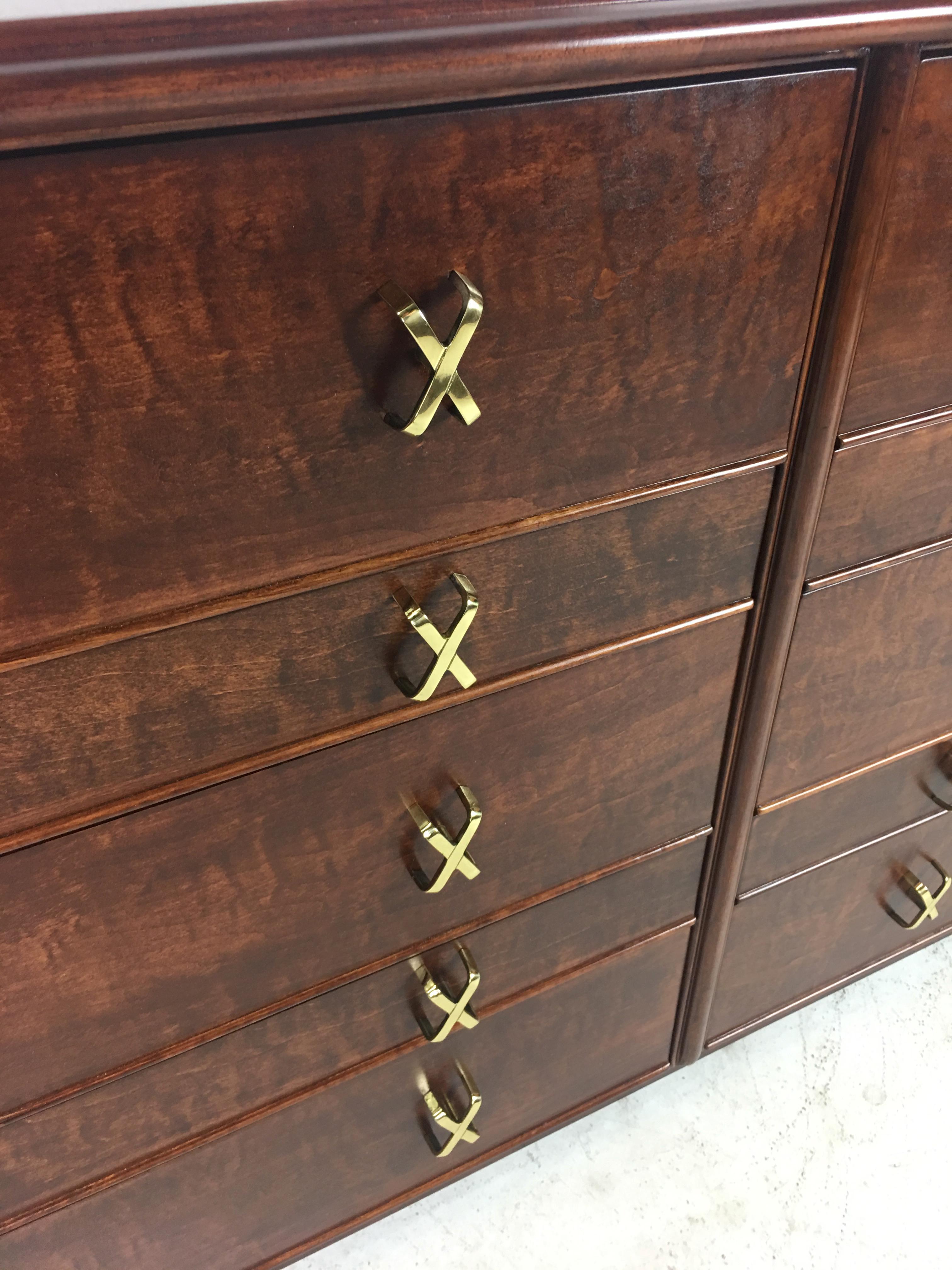 Fantastic Curly Maple Dresser by Paul Frankl for Johnson Furniture In Excellent Condition In Danville, CA