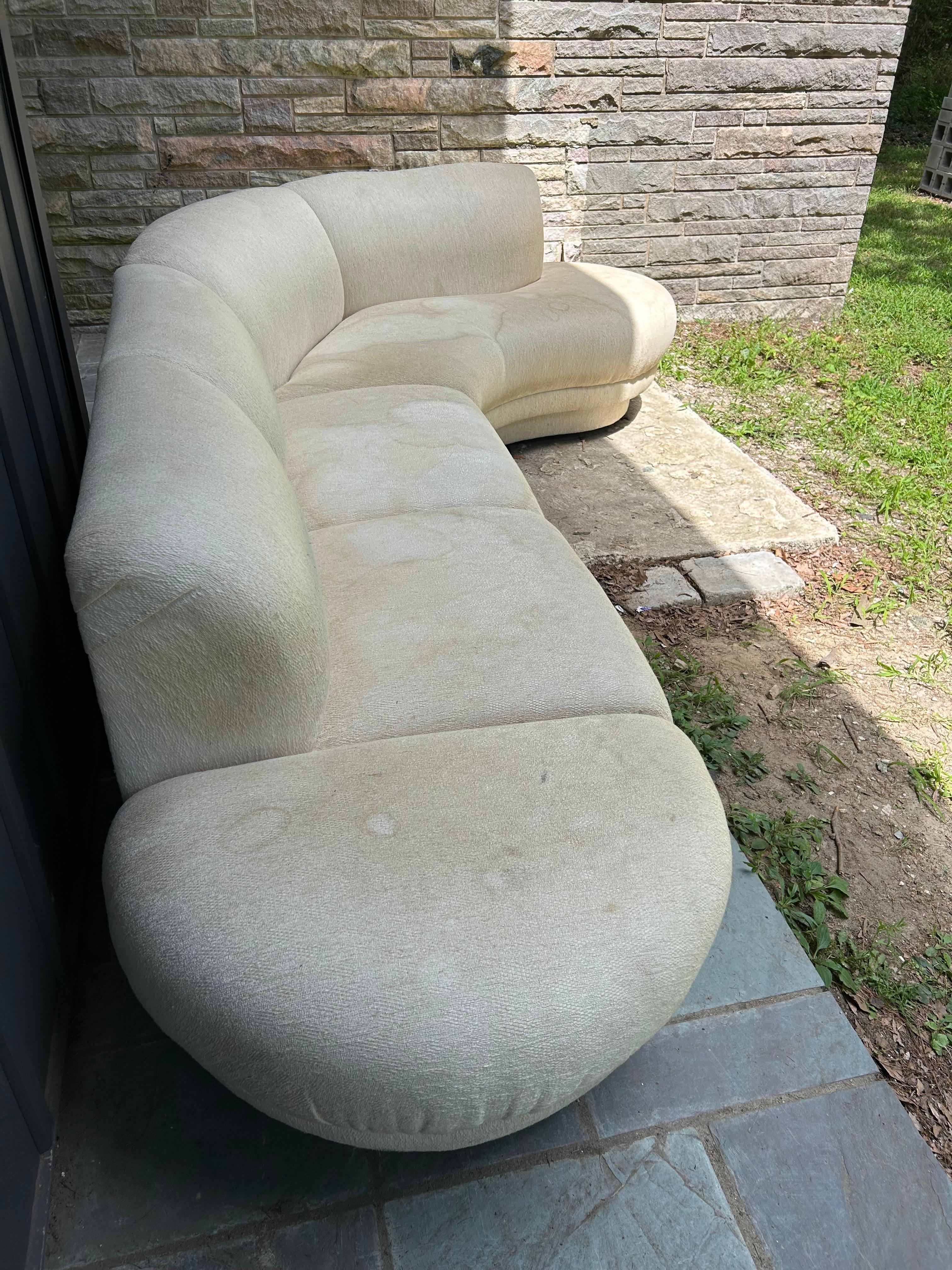 Fantastic Curved 3pc Weiman Modernist Cloud Form Sectional Sofa Mid-Century For Sale 4