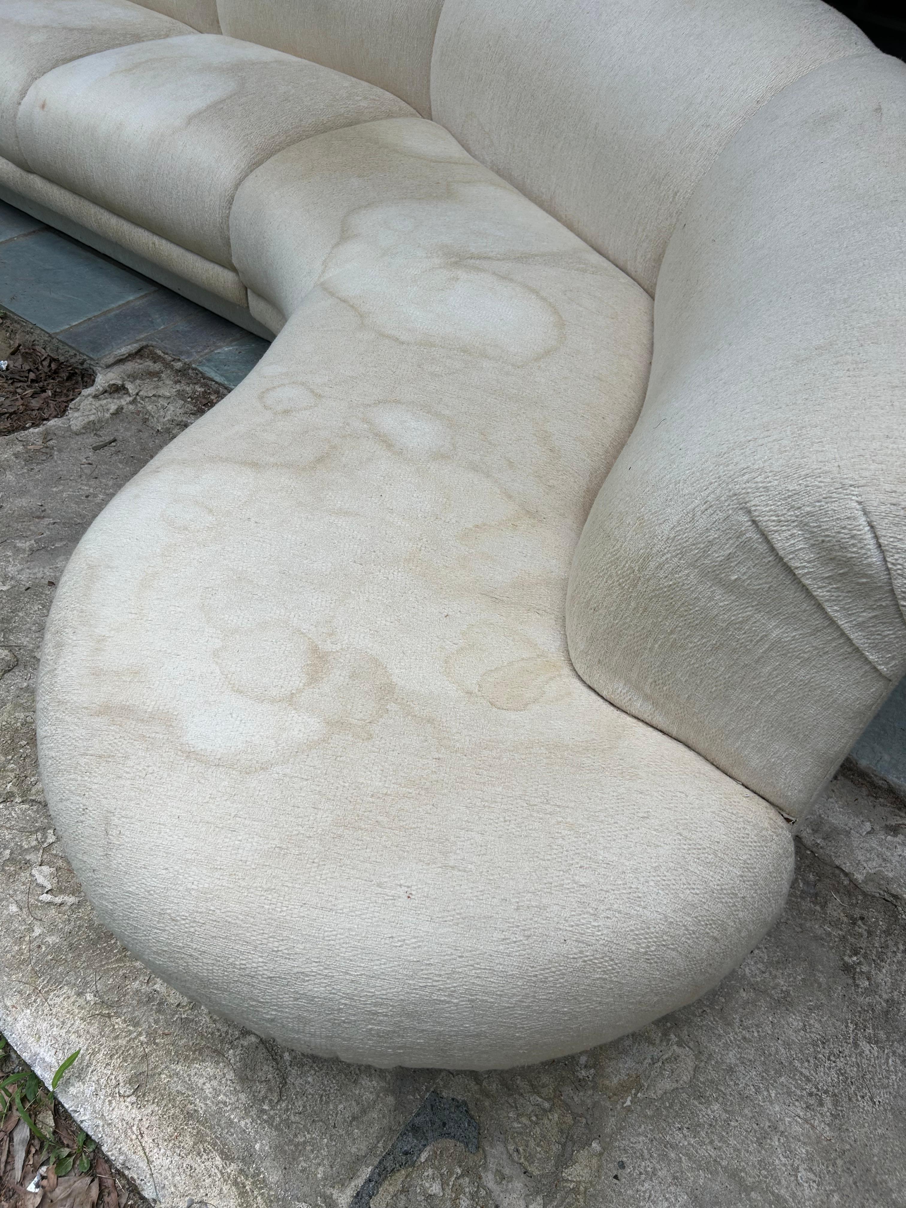 Fantastic Curved 3pc Weiman Modernist Cloud Form Sectional Sofa Mid-Century For Sale 1