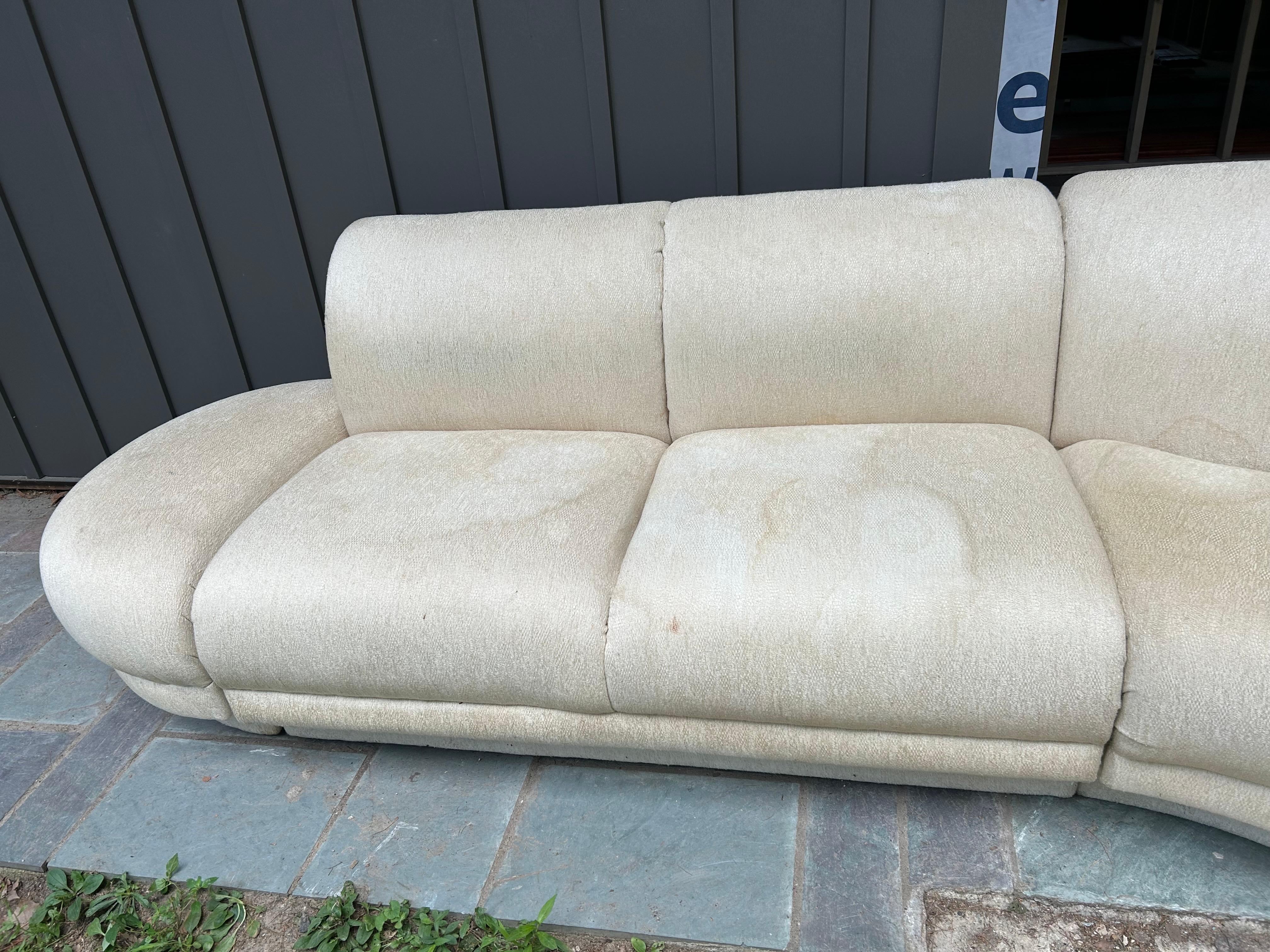 Fantastic Curved 3pc Weiman Modernist Cloud Form Sectional Sofa Mid-Century For Sale 2