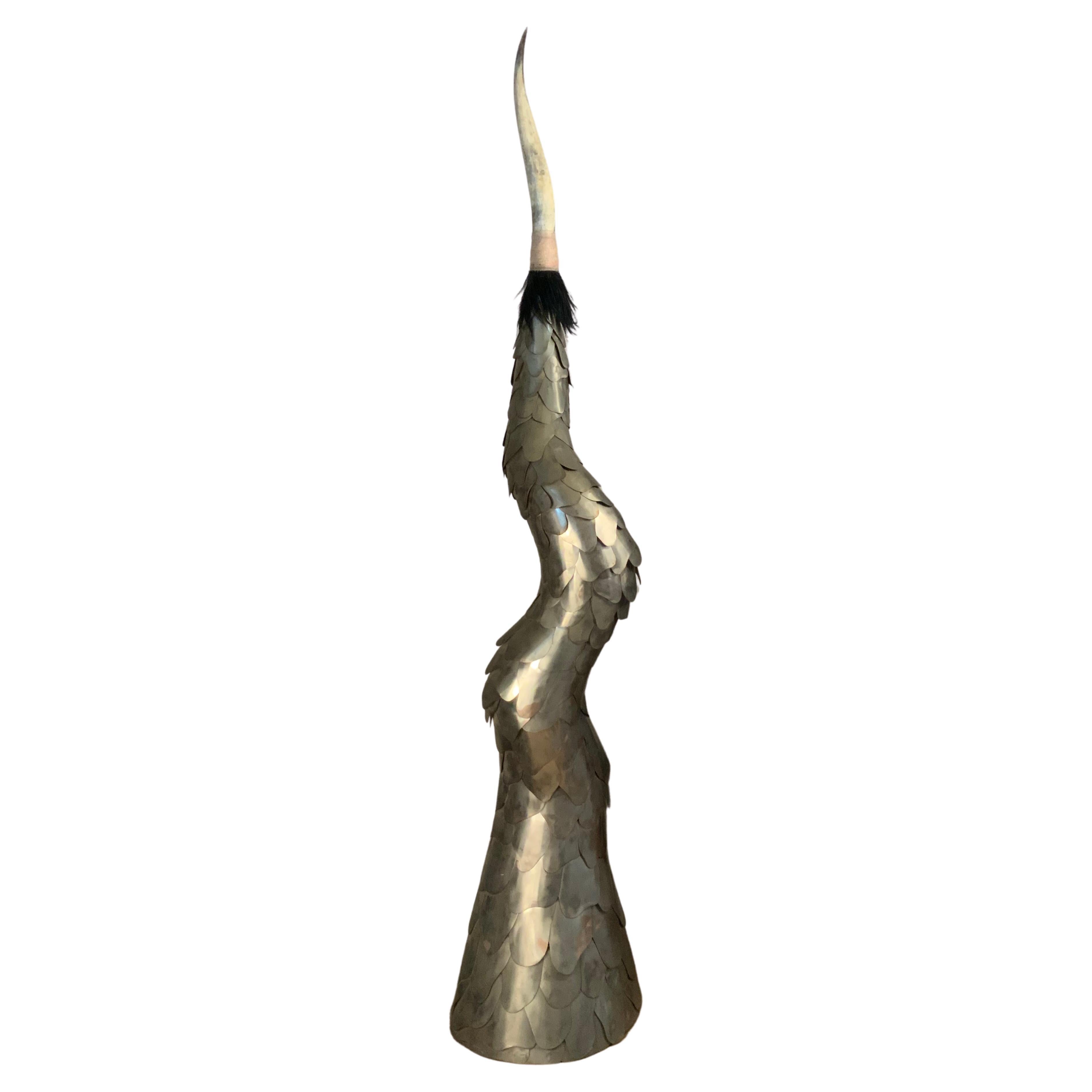 Fantastic Curved Abstract Sculpture by Joseph Kurhajec, circa 1970 For Sale