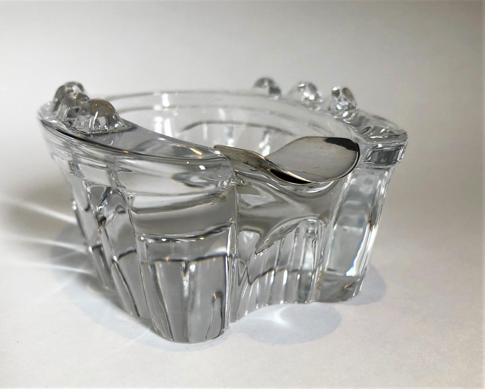 Crystal Fantastic Cut Crytal Glass and Silver Horseshoe Cigar / Cigarette Ashtray 1930's