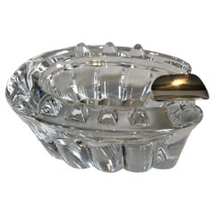 Fantastic Cut Crytal Glass and Silver Horseshoe Cigar / Cigarette Ashtray 1930's