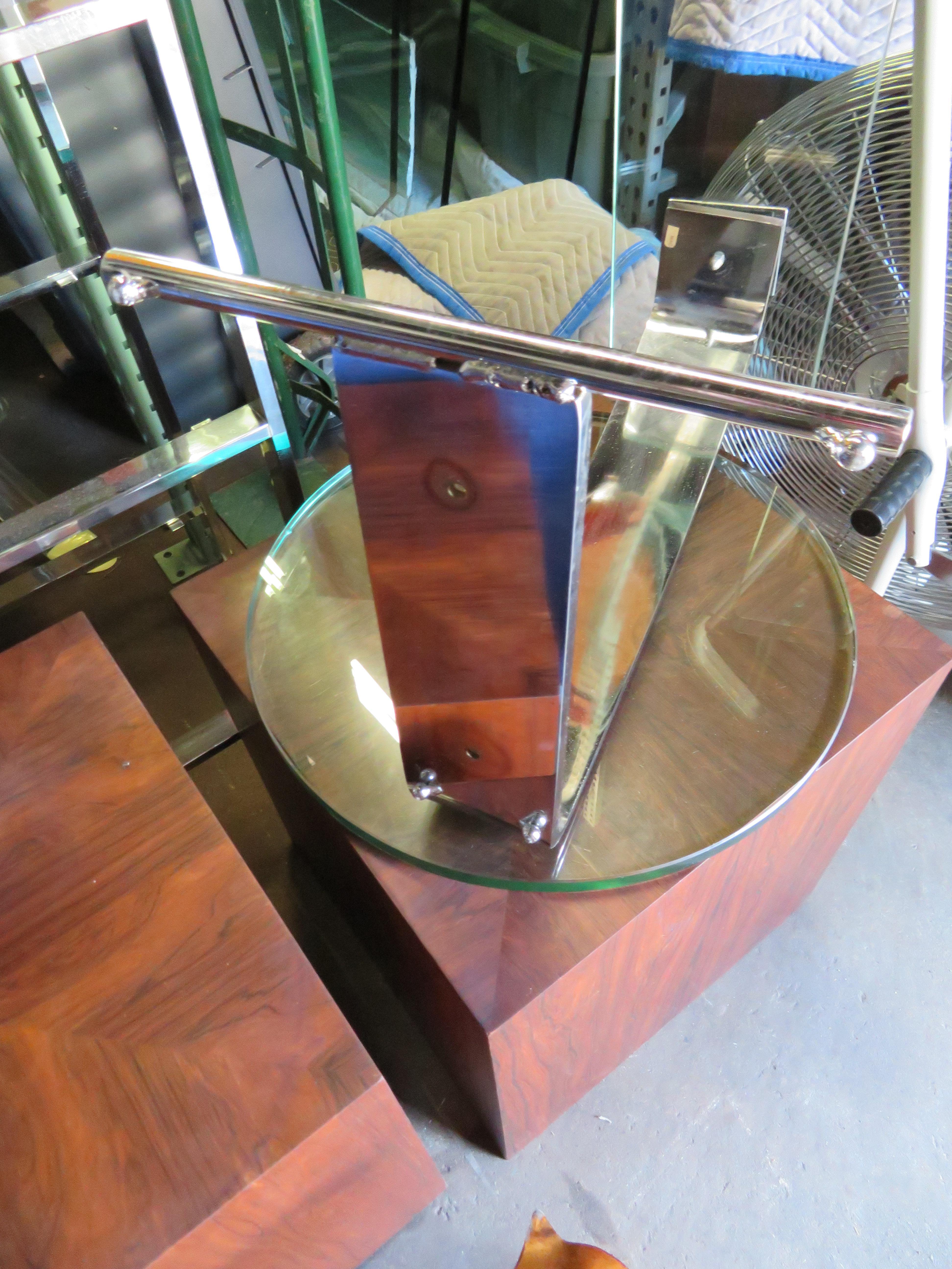 Fantastic DIA Chrome Glass Cigarette Side Table Mid-Century Modern For Sale 4