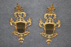 Fantastic Diminutive Water Gilded Carved Italian Rococo Mirrors Circa 1820s