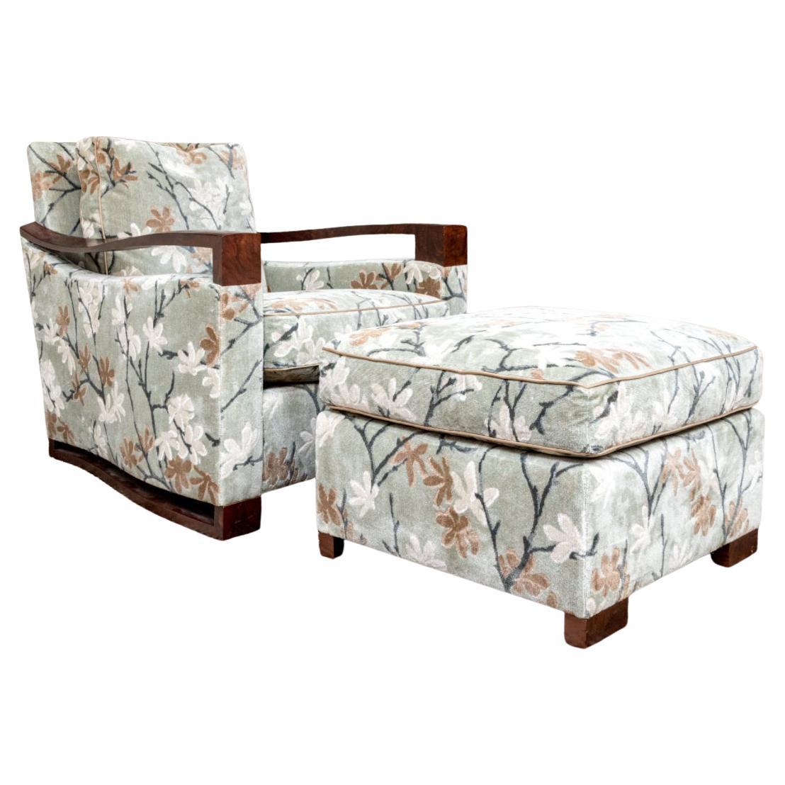 Fantastischer Donghia Polstersessel mit Ottomane im Angebot