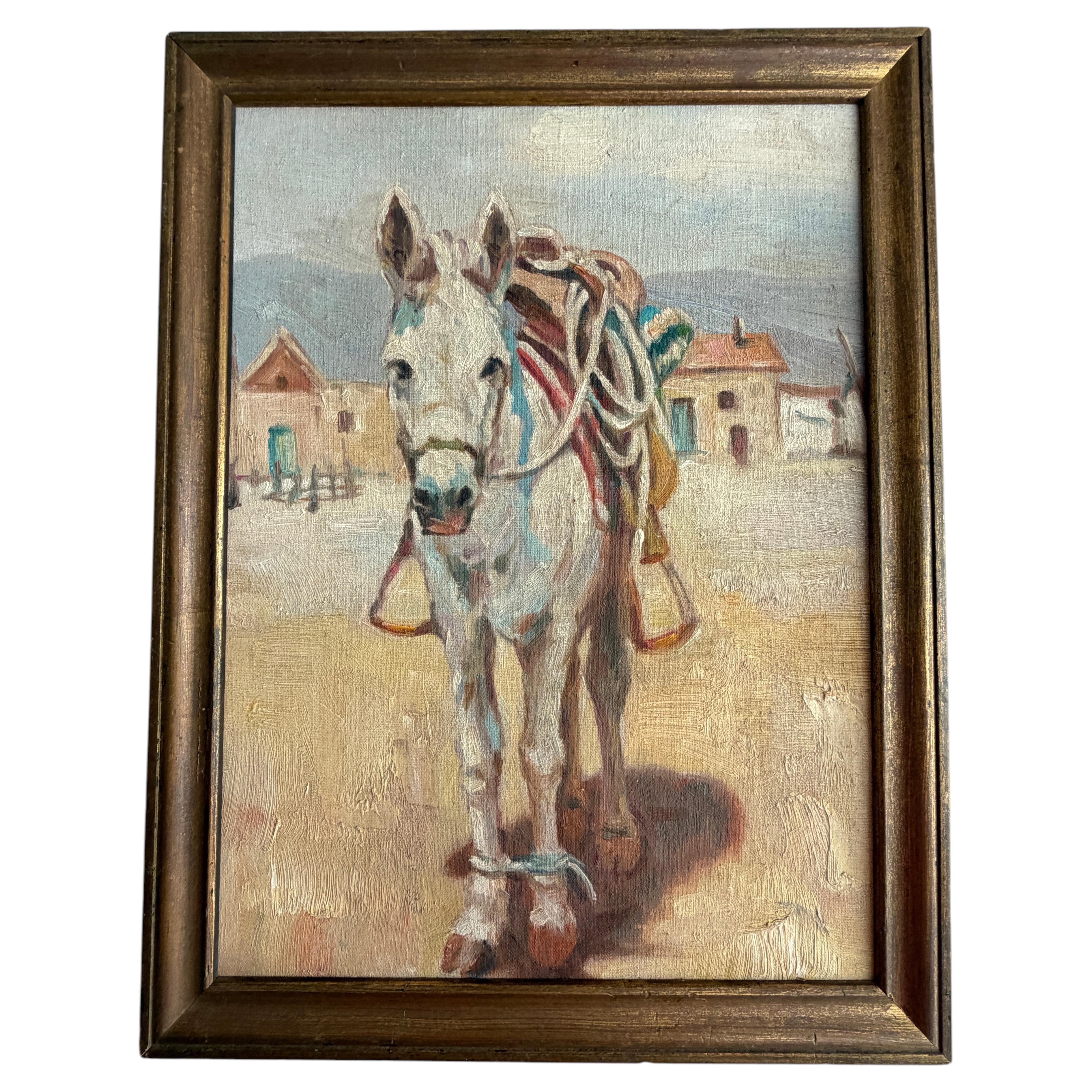 Fantastic Donkey Painting W/ Mexican Serape For Sale