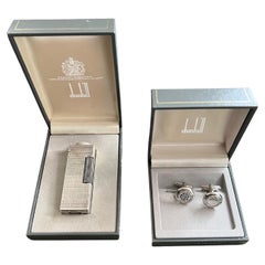 Fantastic Dunhill Retro Set, Silver Plated Lighter & Cufflinks