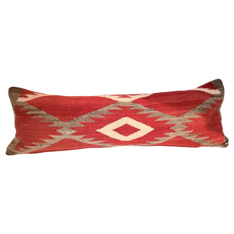 Fantastic Early 19th C Navajo Indian Weaving Bolster Pillow For Sale