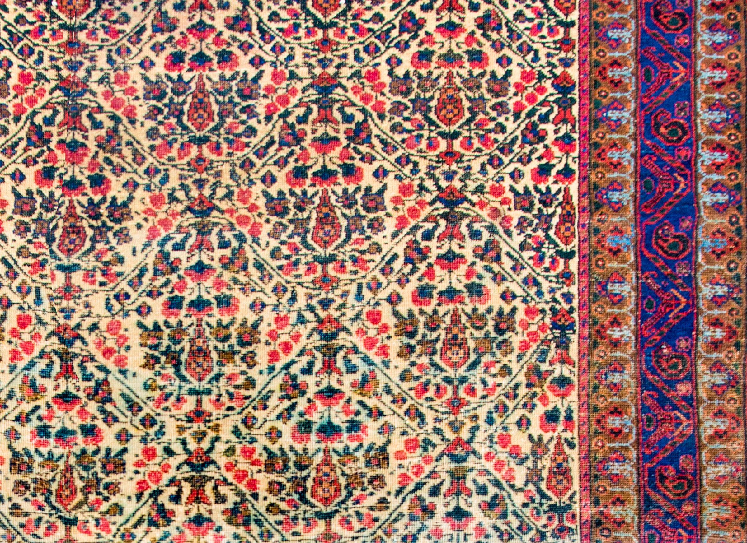 Tribal Fantastic Early 20th Century Antique Afshan Rug For Sale