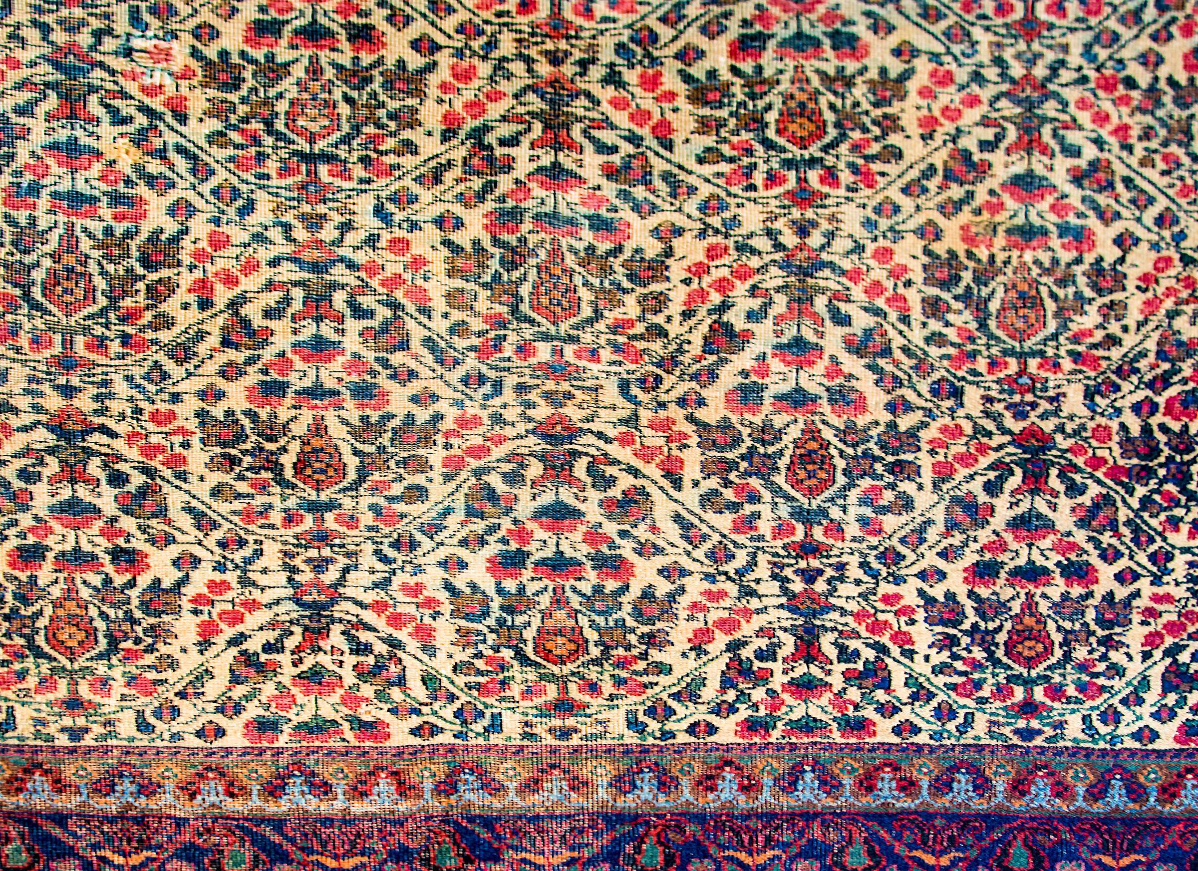 Persian Fantastic Early 20th Century Antique Afshan Rug For Sale