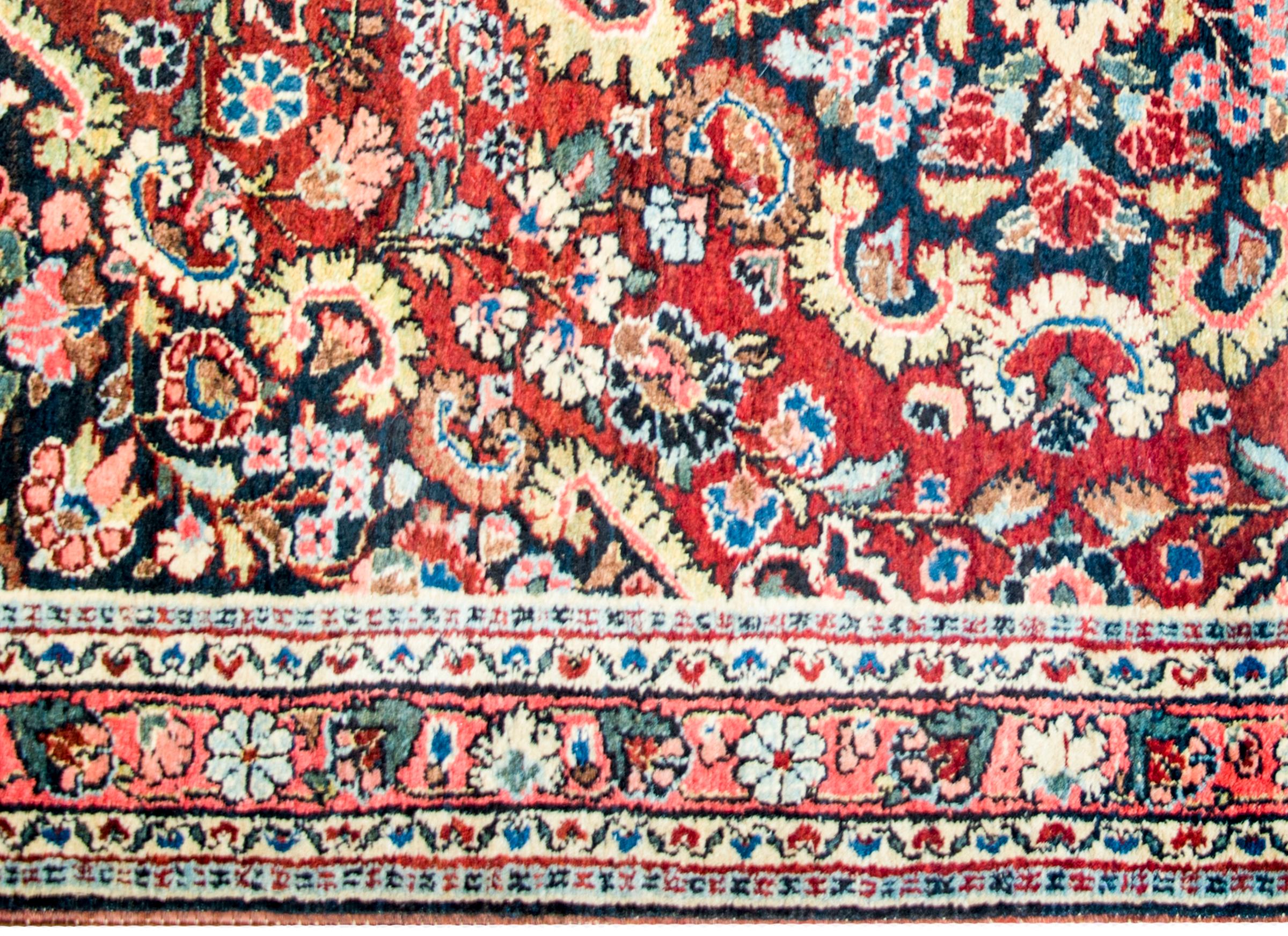 Persian Fantastic Early 20th Century Antique Bibikibad Rug For Sale