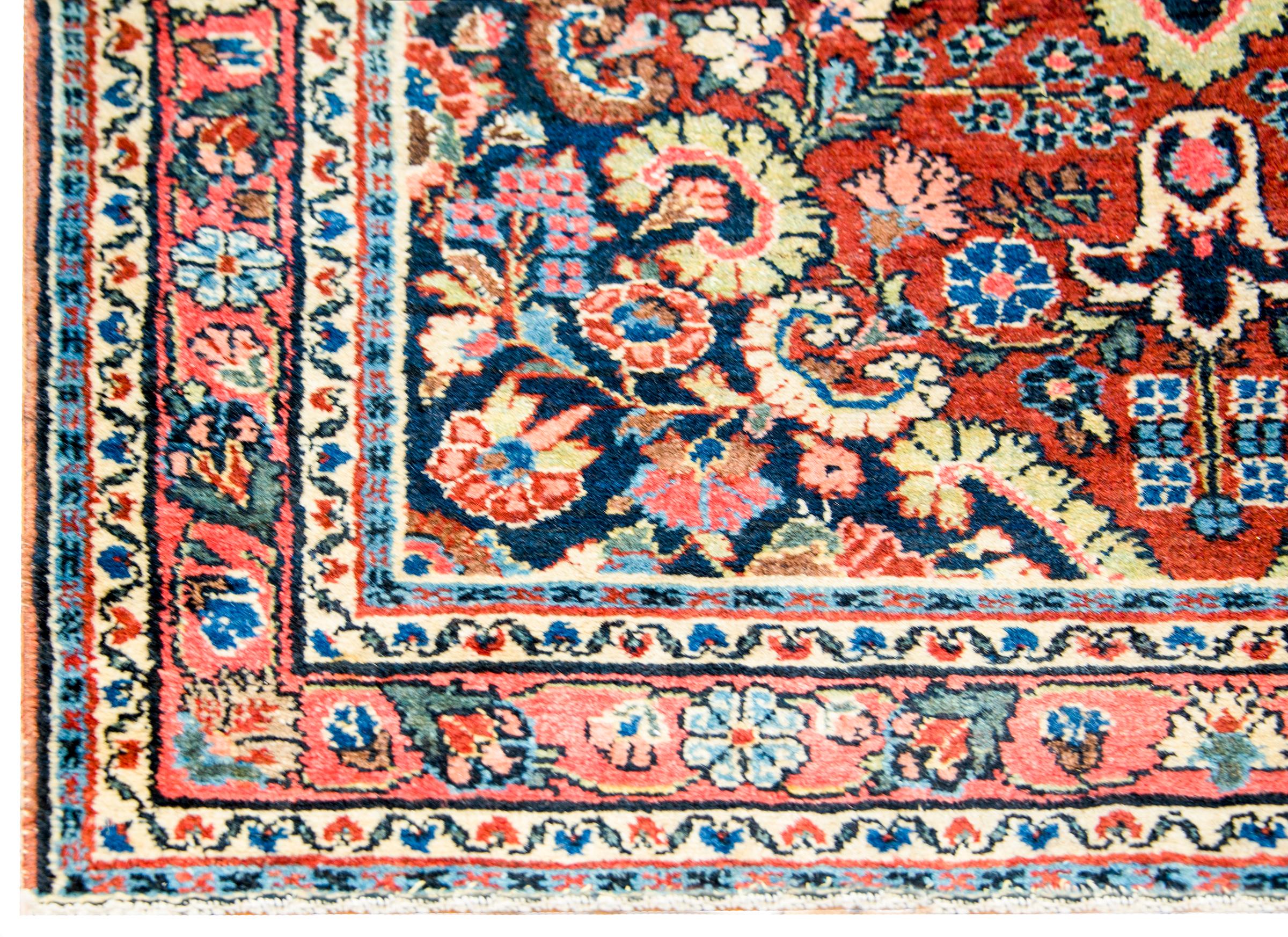 Vegetable Dyed Fantastic Early 20th Century Antique Bibikibad Rug For Sale