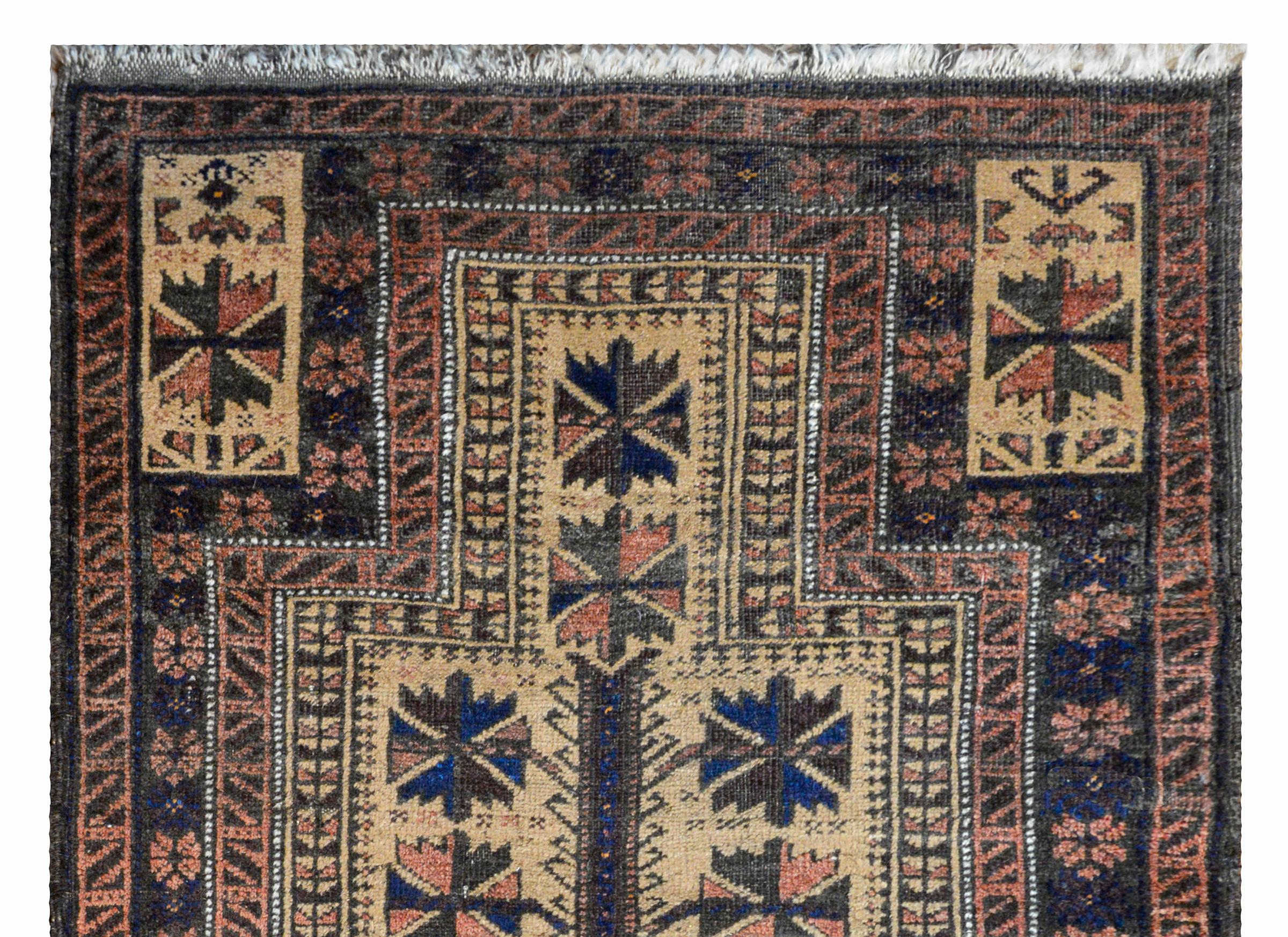 Vegetable Dyed Fantastic Early 20th Century Baluch Prayer Rug For Sale