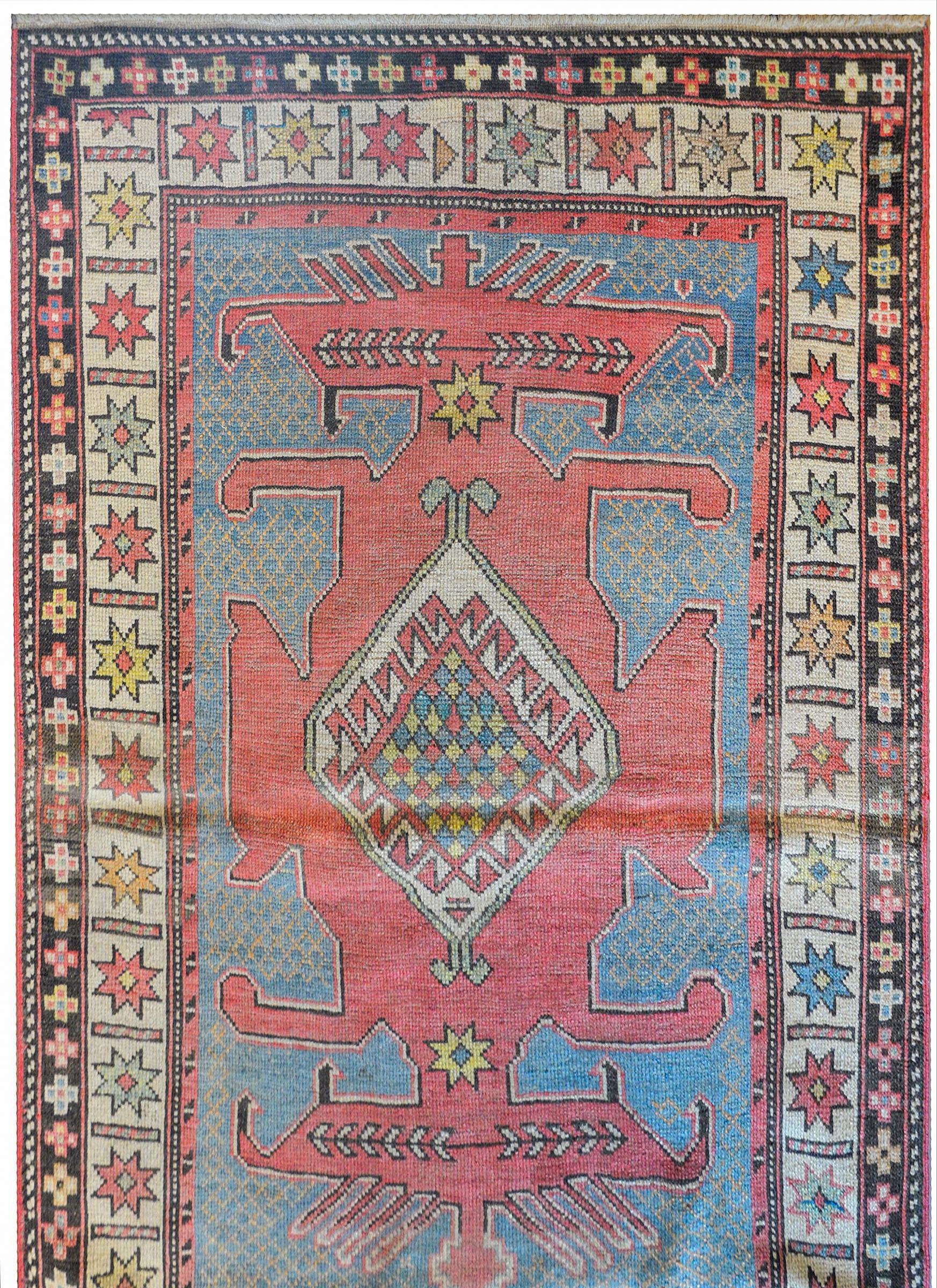Azerbaïdjanais Fantastique tapis kazak du début du 20e siècle en vente
