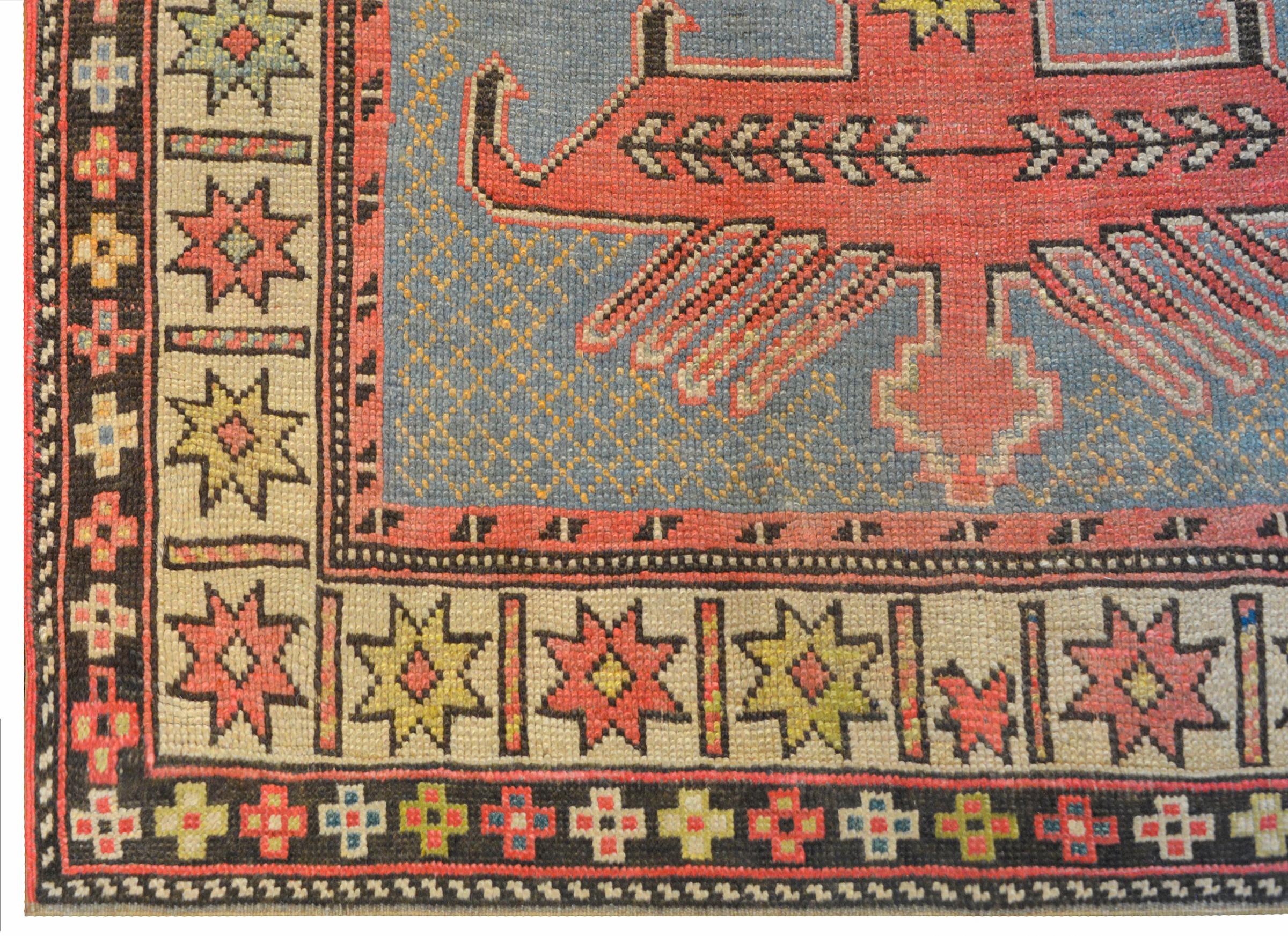 Début du 20ème siècle Fantastique tapis kazak du début du 20e siècle en vente