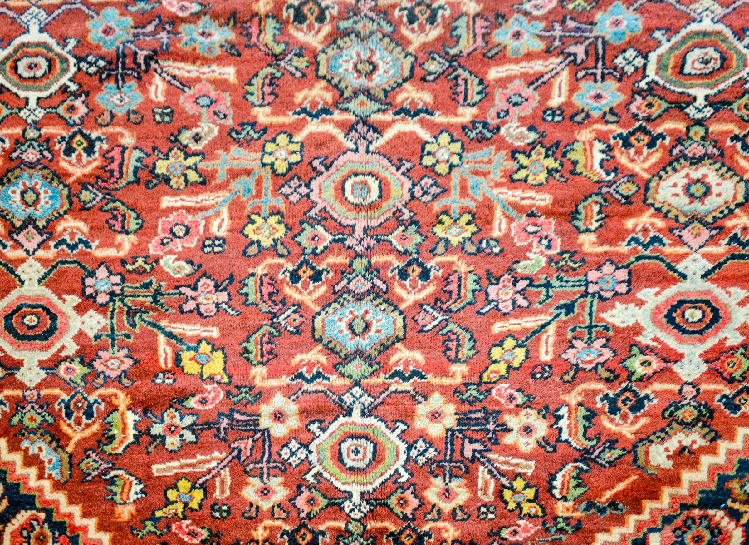 Vegetable Dyed Fantastic Early 20th Century Mahal Rug For Sale