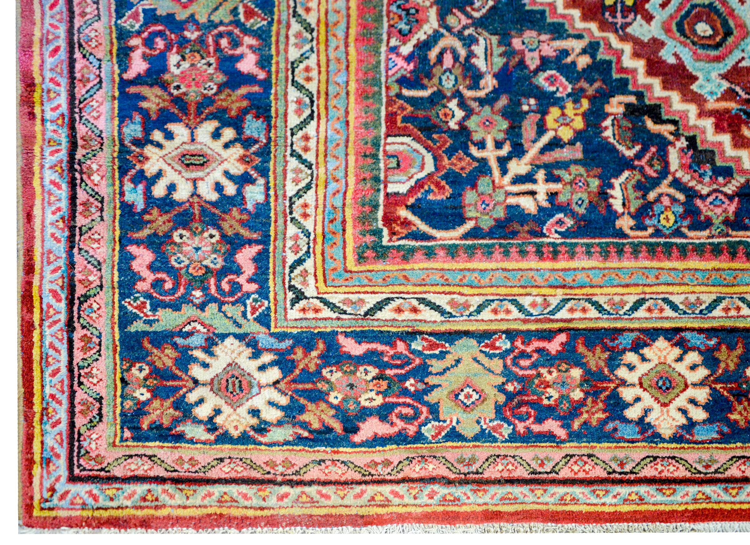 Wool Fantastic Early 20th Century Mahal Rug For Sale