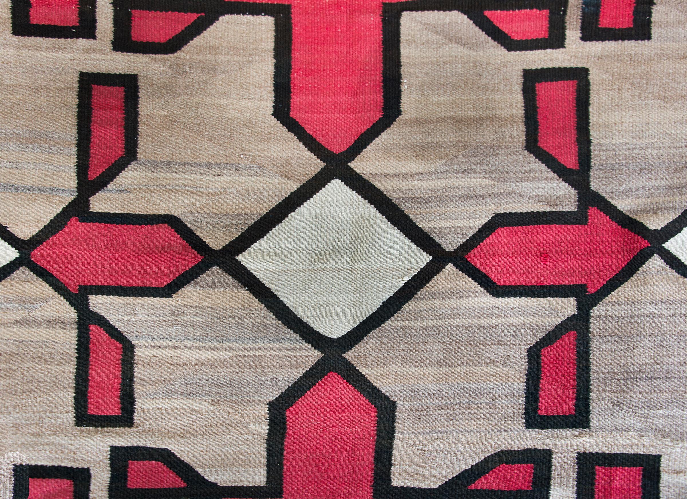 Fantastic Early 20th Century Navajo Rug For Sale 5