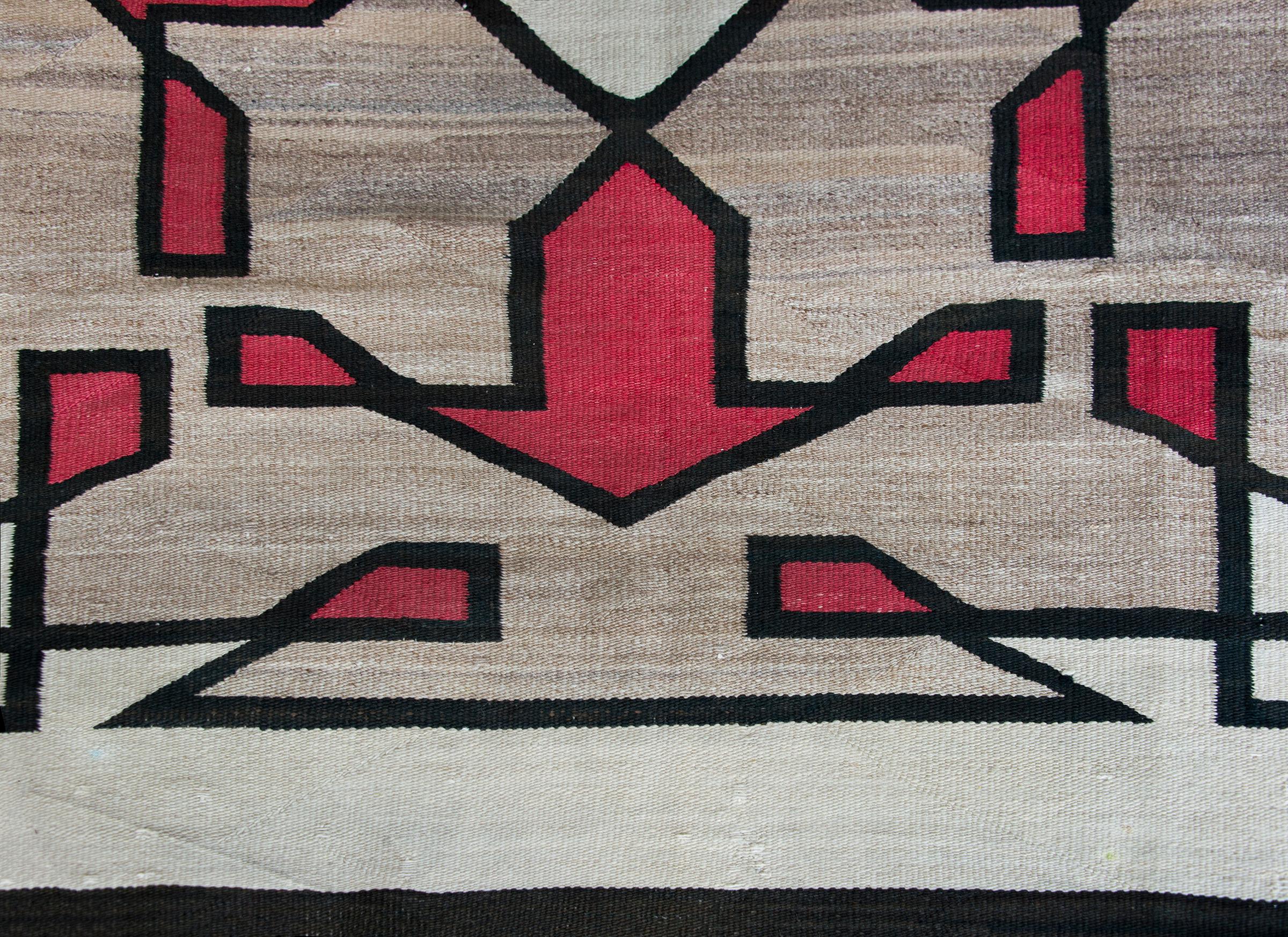 Fantastic Early 20th Century Navajo Rug For Sale 6