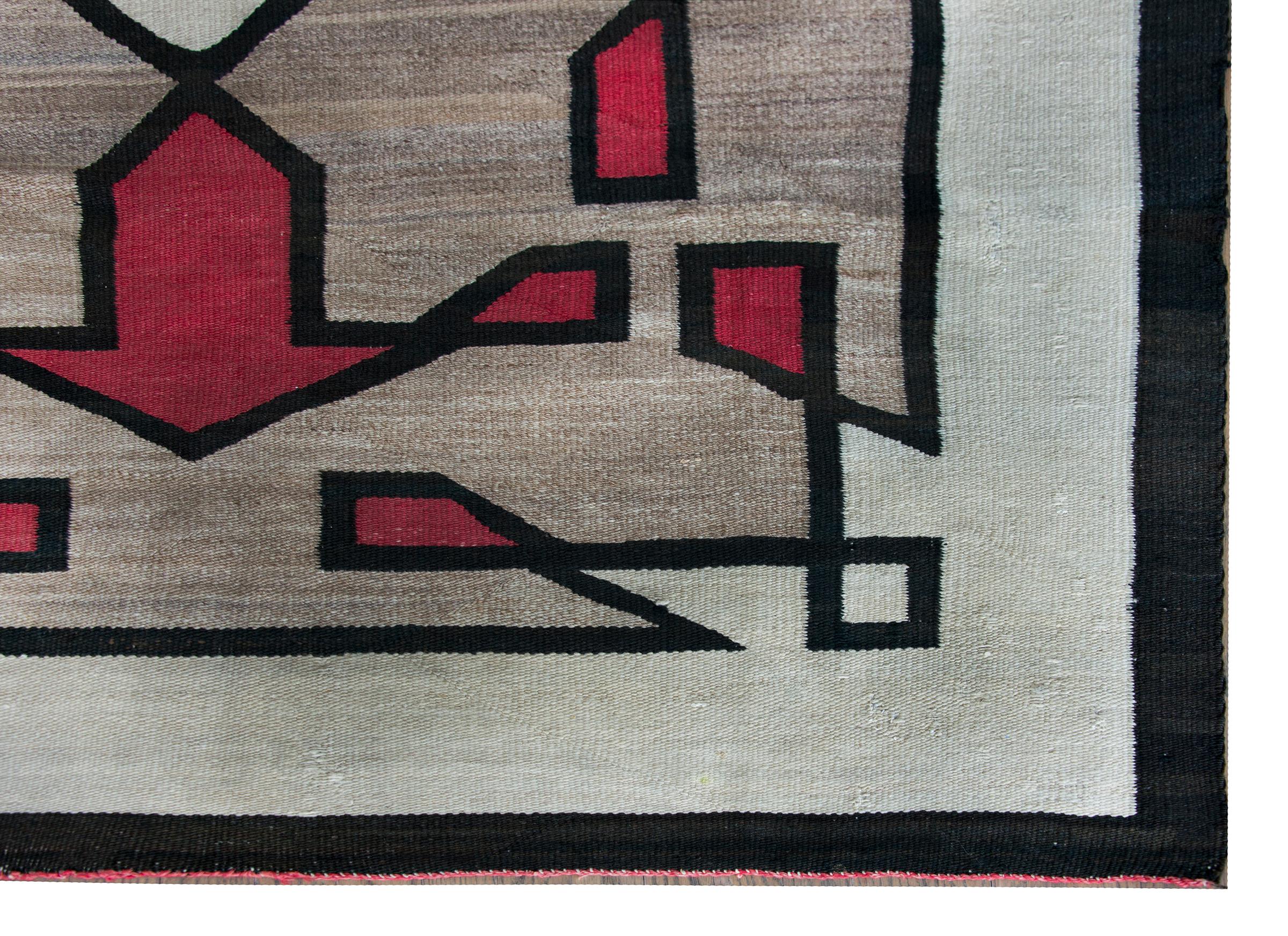 Fantastic Early 20th Century Navajo Rug For Sale 7