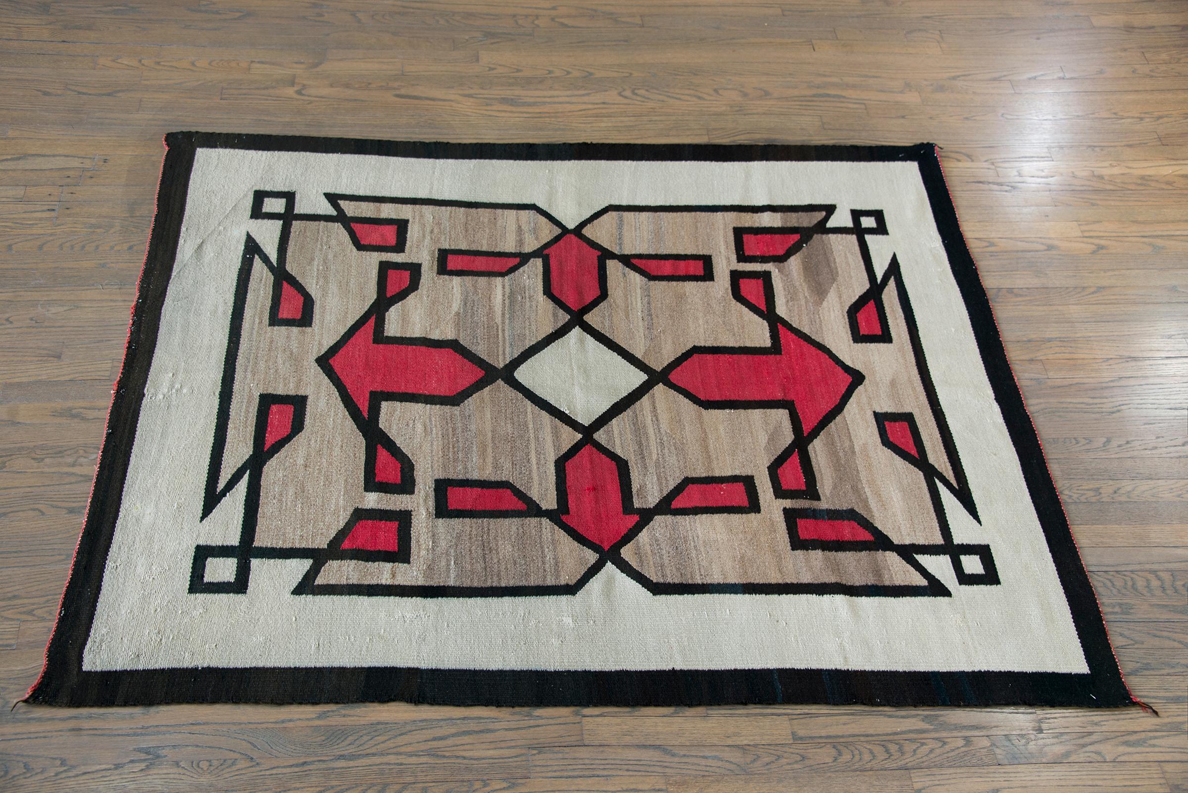 Fantastic Early 20th Century Navajo Rug For Sale 9
