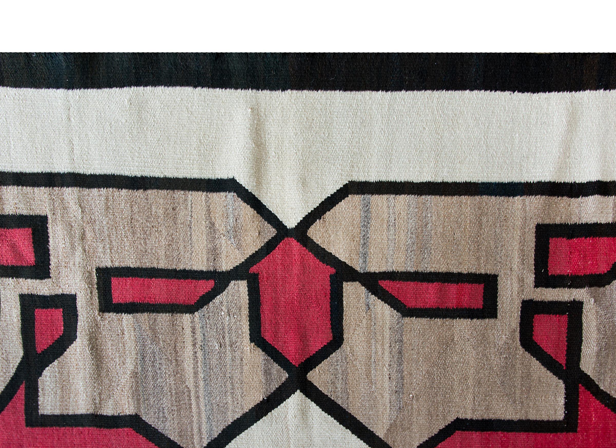 Fantastic Early 20th Century Navajo Rug For Sale 1