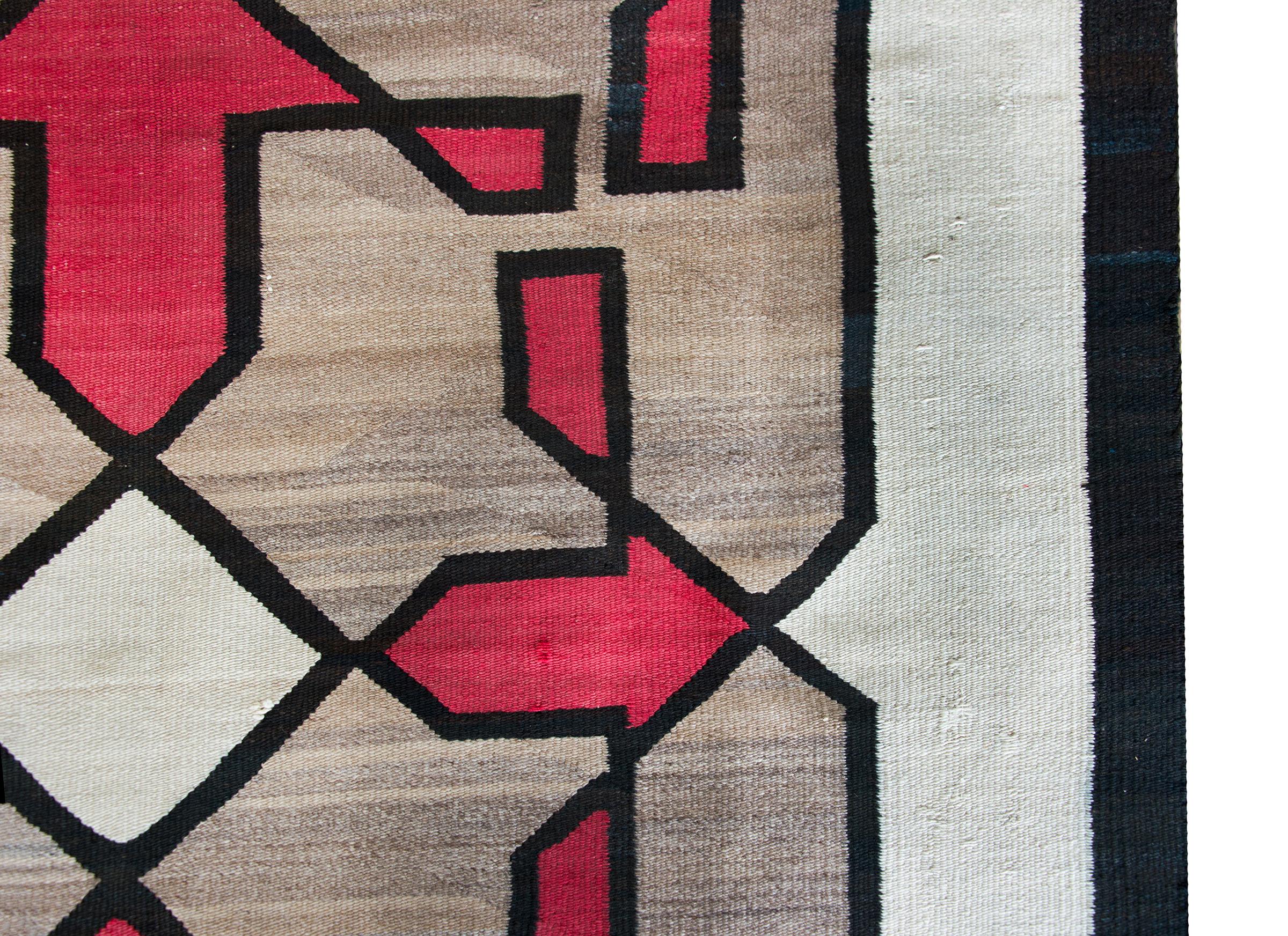 Fantastic Early 20th Century Navajo Rug For Sale 2