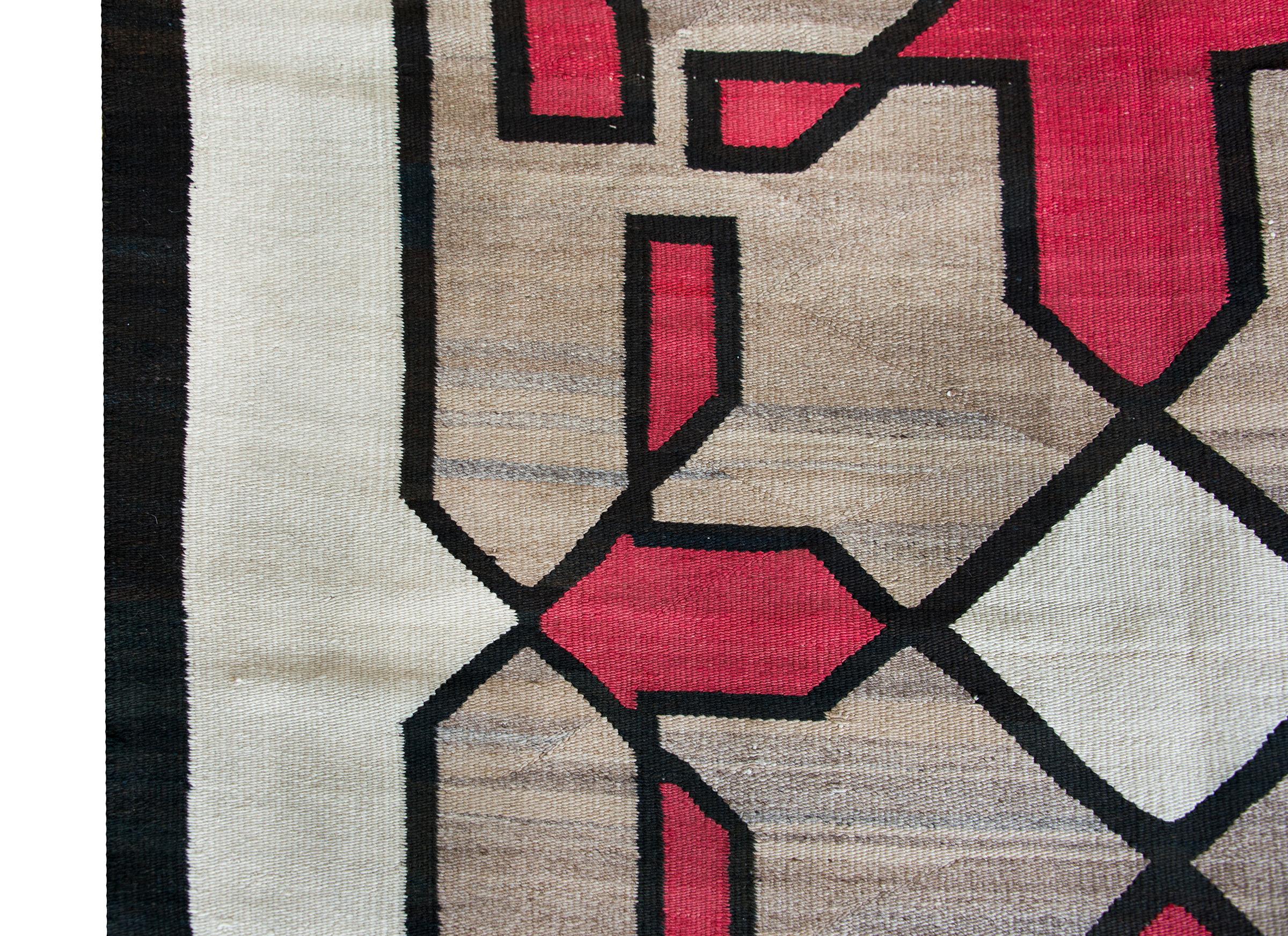 Fantastic Early 20th Century Navajo Rug For Sale 3