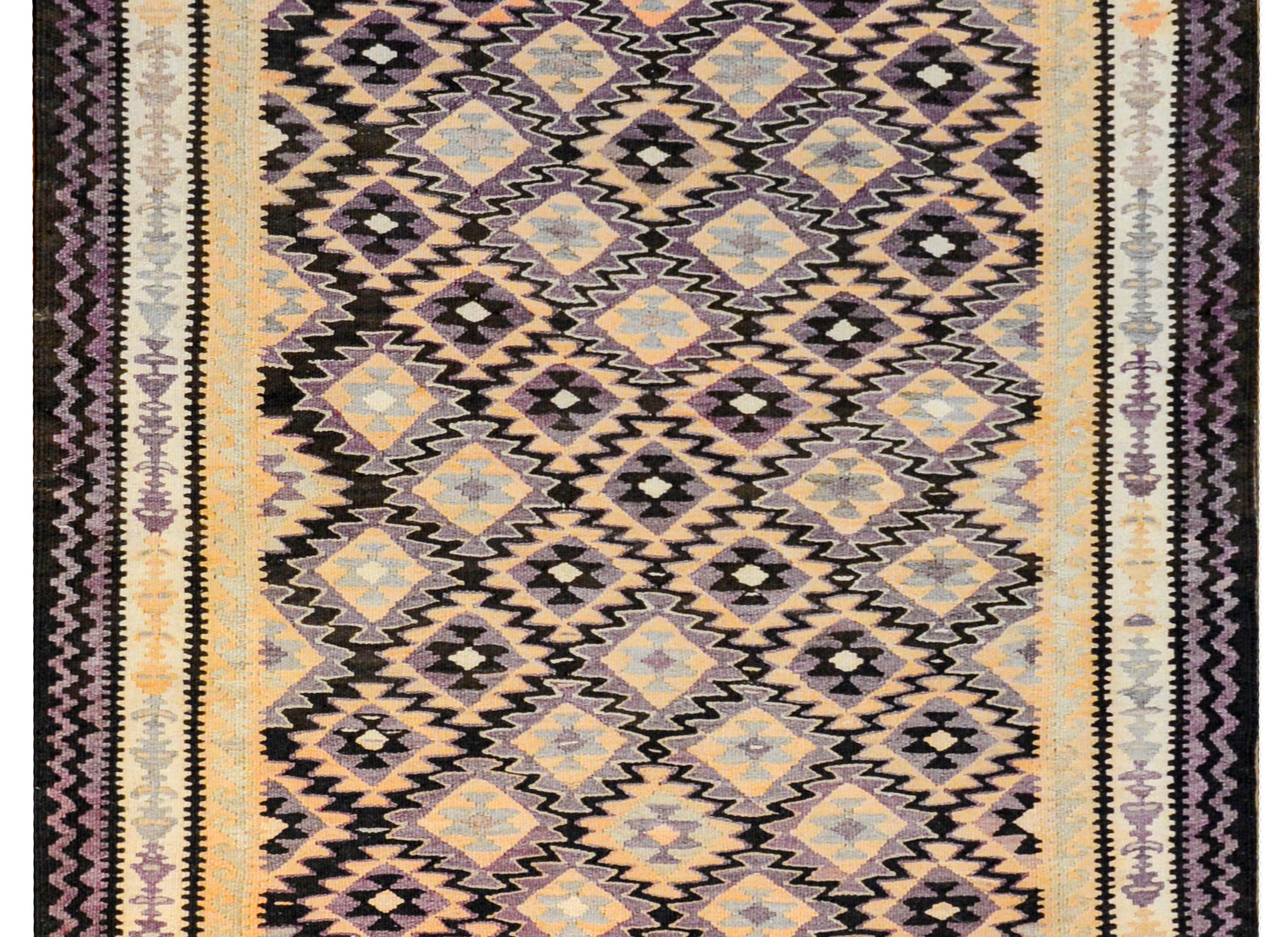 Persian Fantastic Early 20th Century Qazvin Kilim Runner For Sale