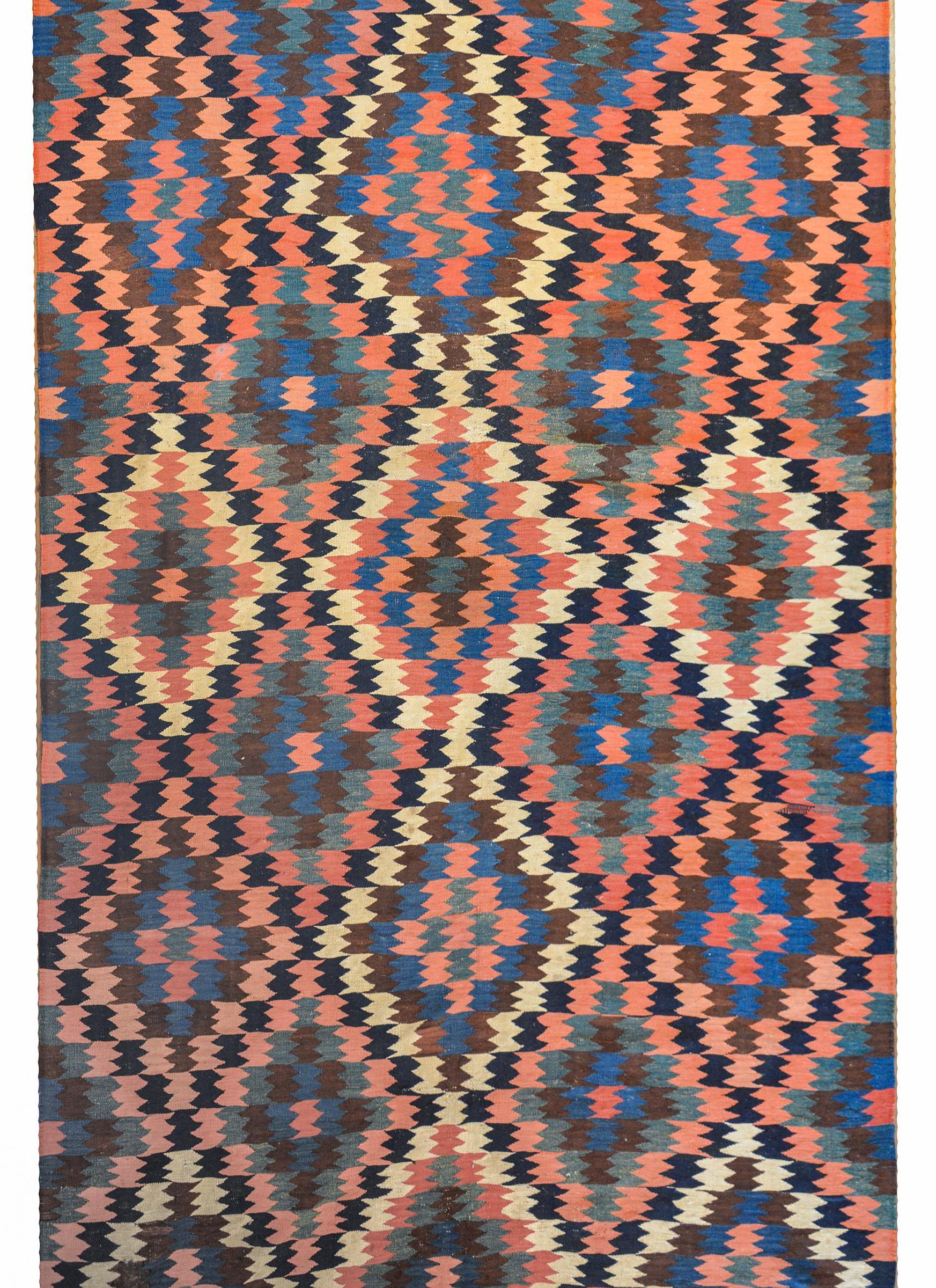Persian Fantastic Early 20th Century Shahsevan Kilim Rug For Sale