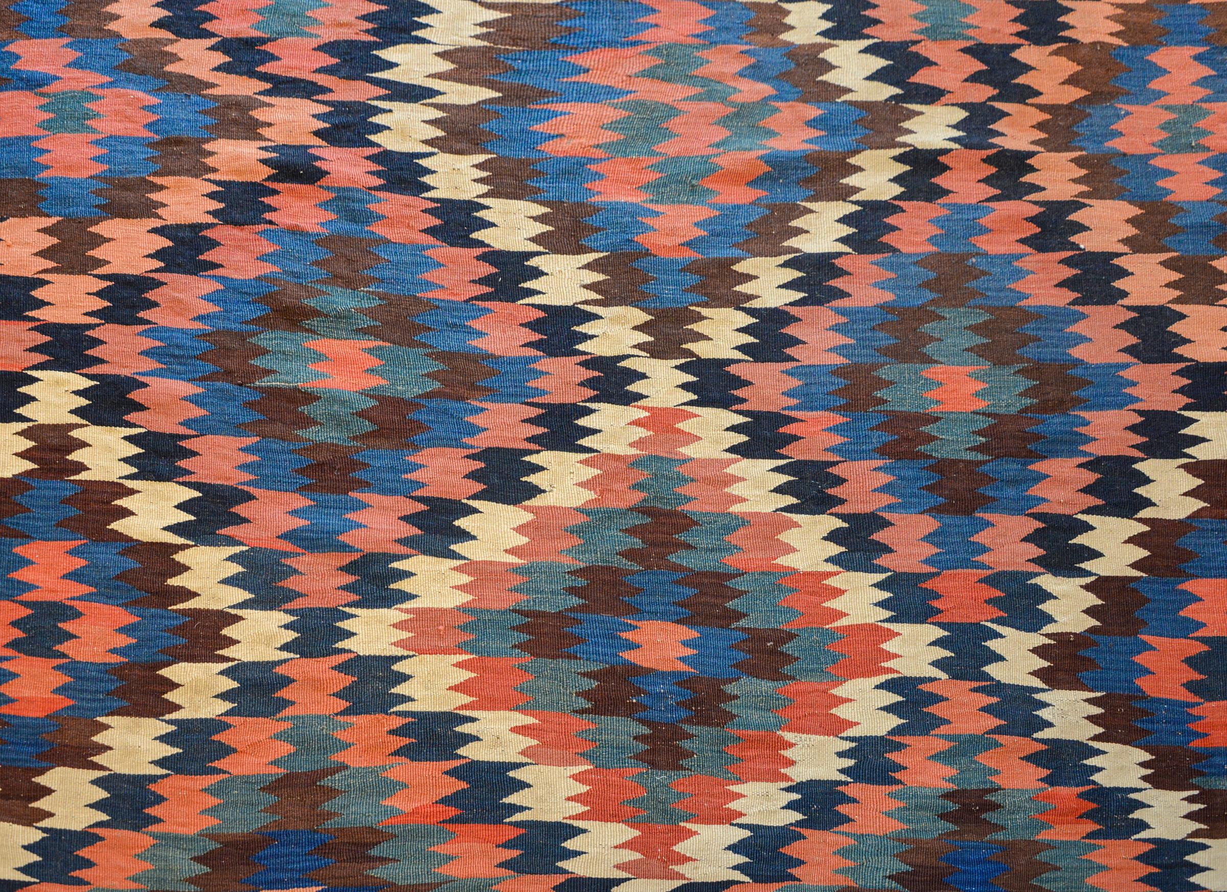 Mid-20th Century Fantastic Early 20th Century Shahsevan Kilim Rug For Sale