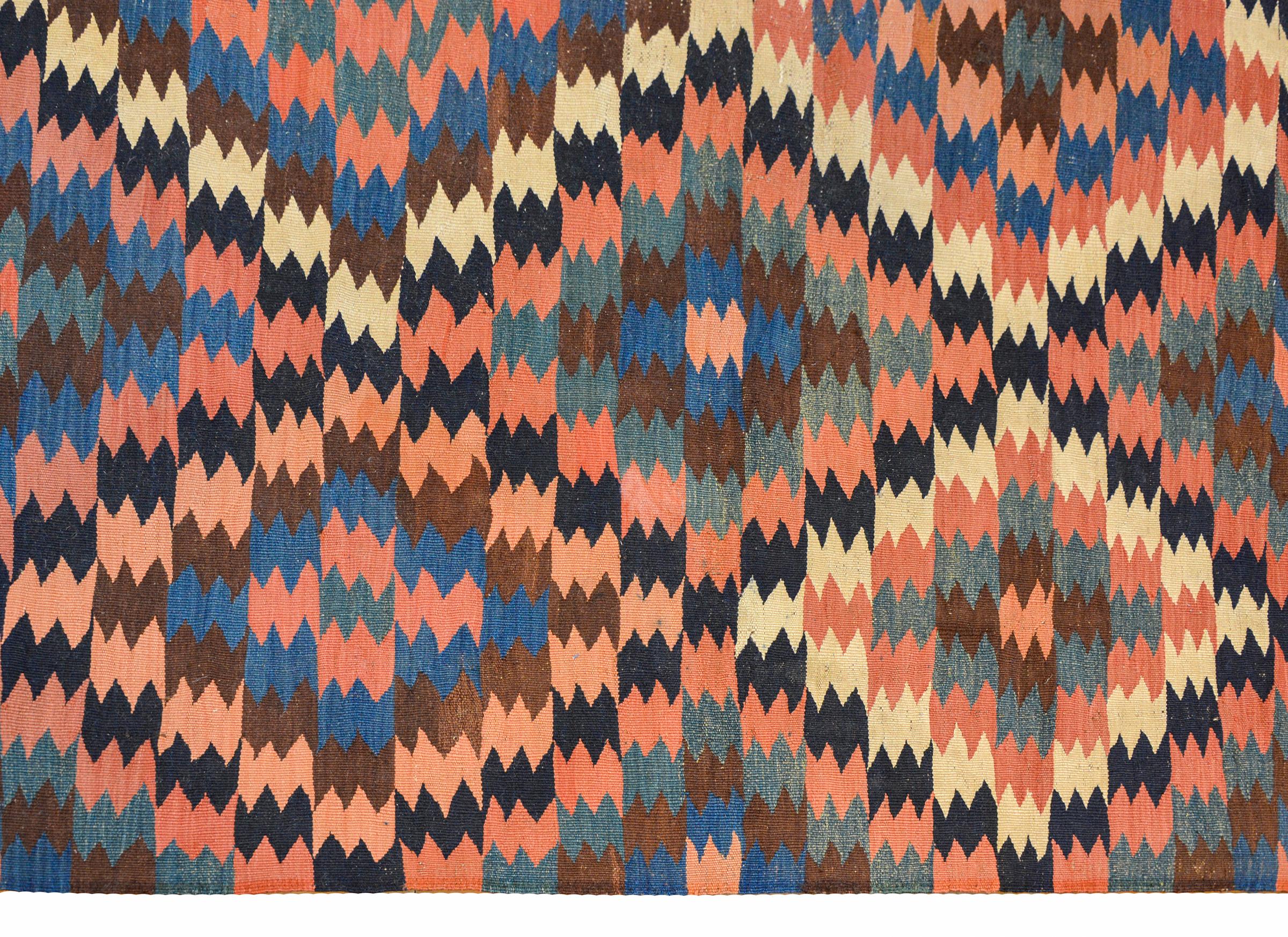 Fantastic Early 20th Century Shahsevan Kilim Rug For Sale 1