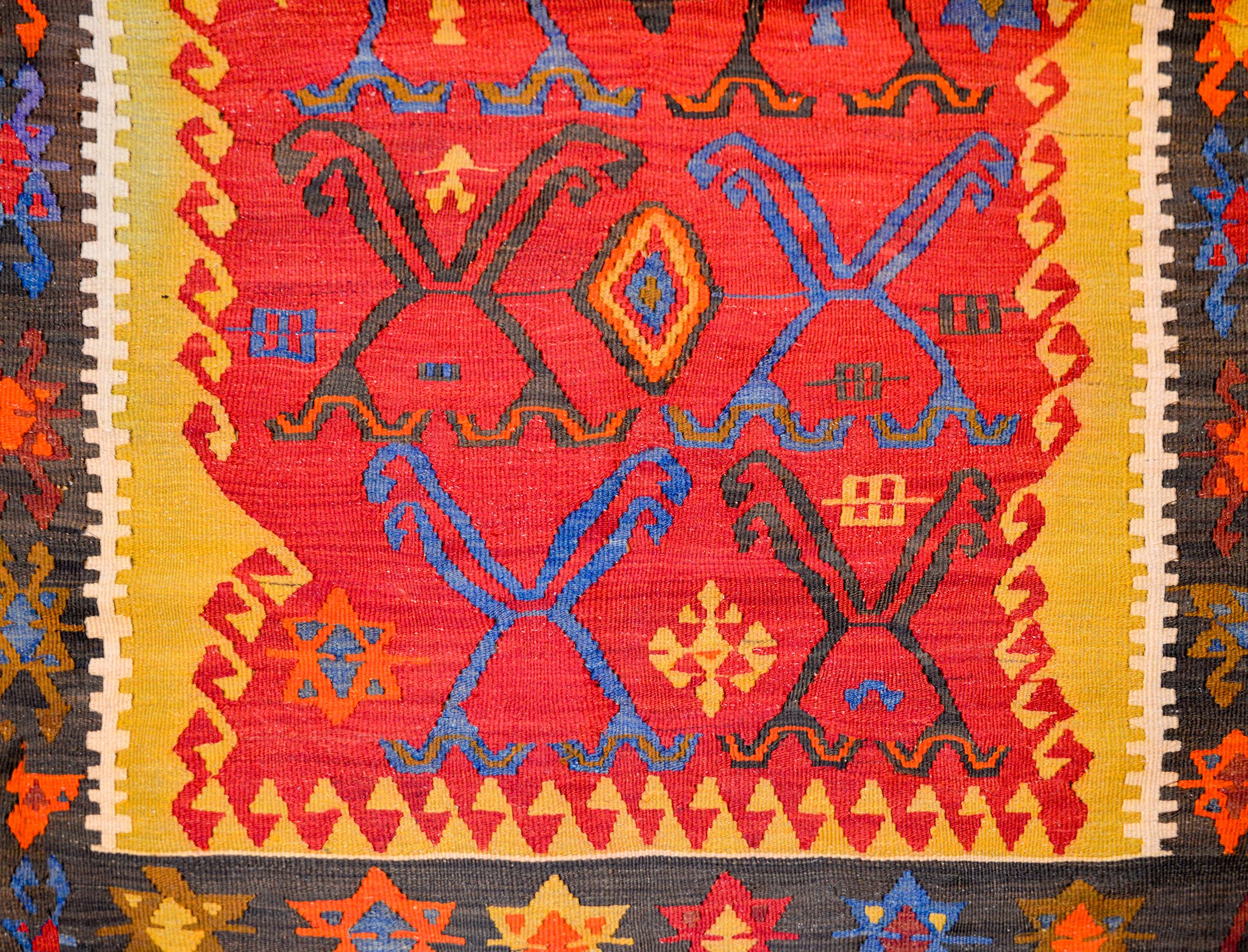 Fantastique tapis turc Kilim du début du XXe siècle Bon état - En vente à Chicago, IL