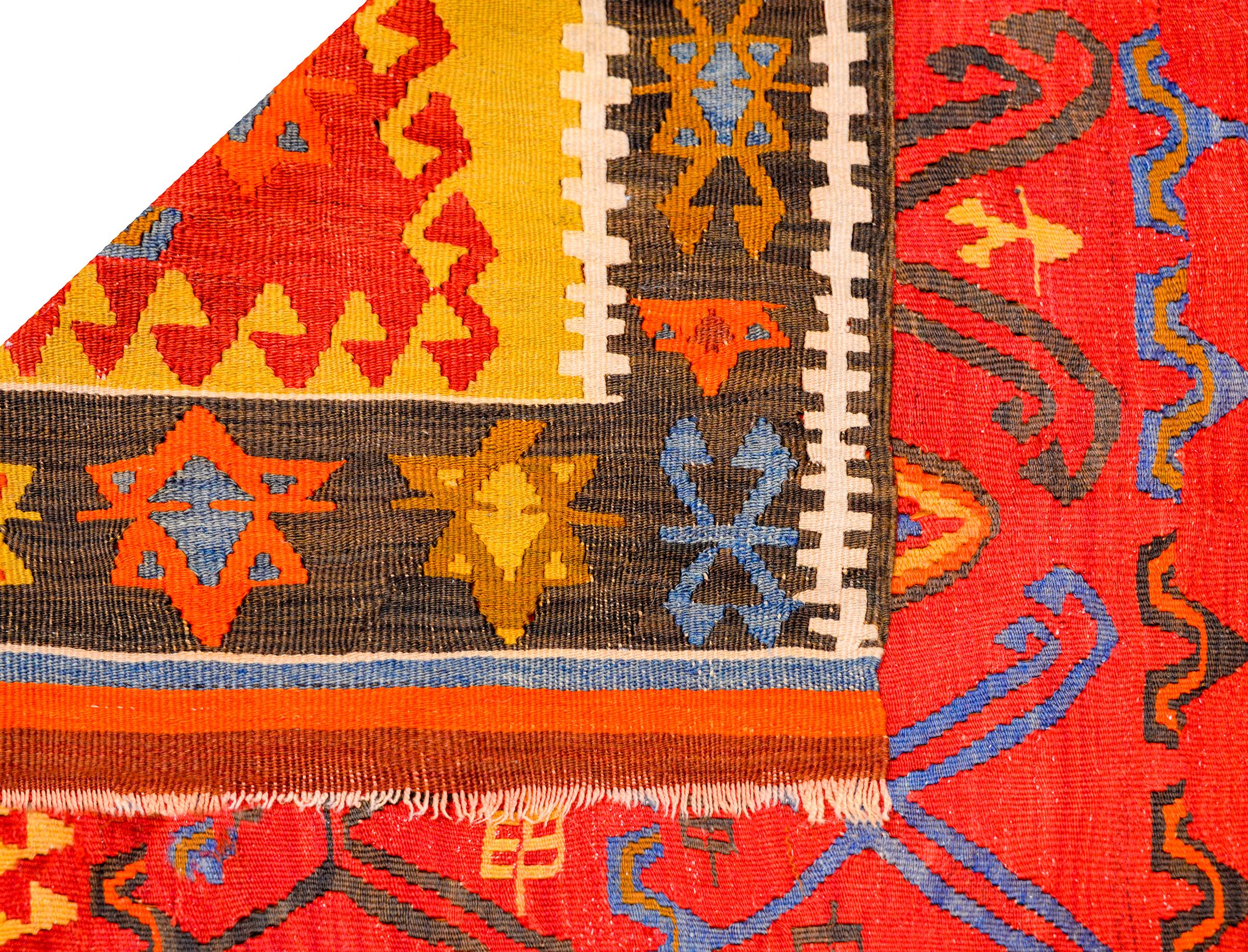 Fantastique tapis turc Kilim du début du XXe siècle en vente 1