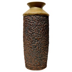 Fantastic Early Tall Sculpted Vase by Anne Goldman
