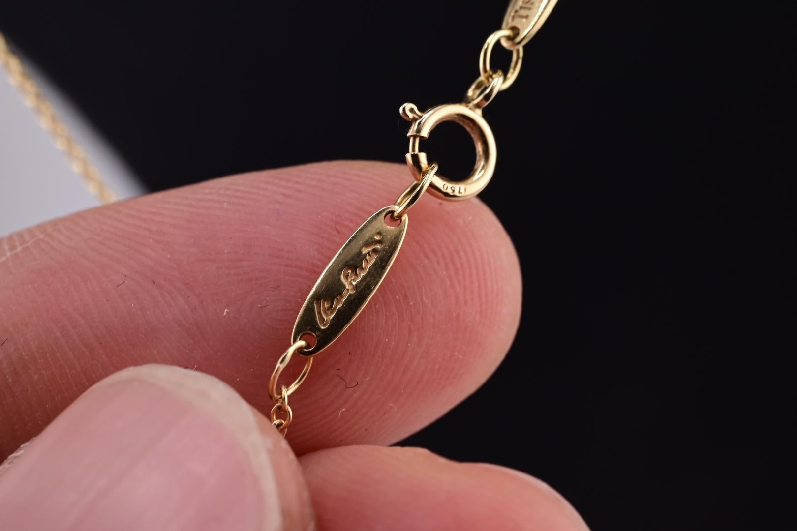 Fantastic Elsa Peretti Tiffany & Co. Yellow Gold Cursive L Pendant 3