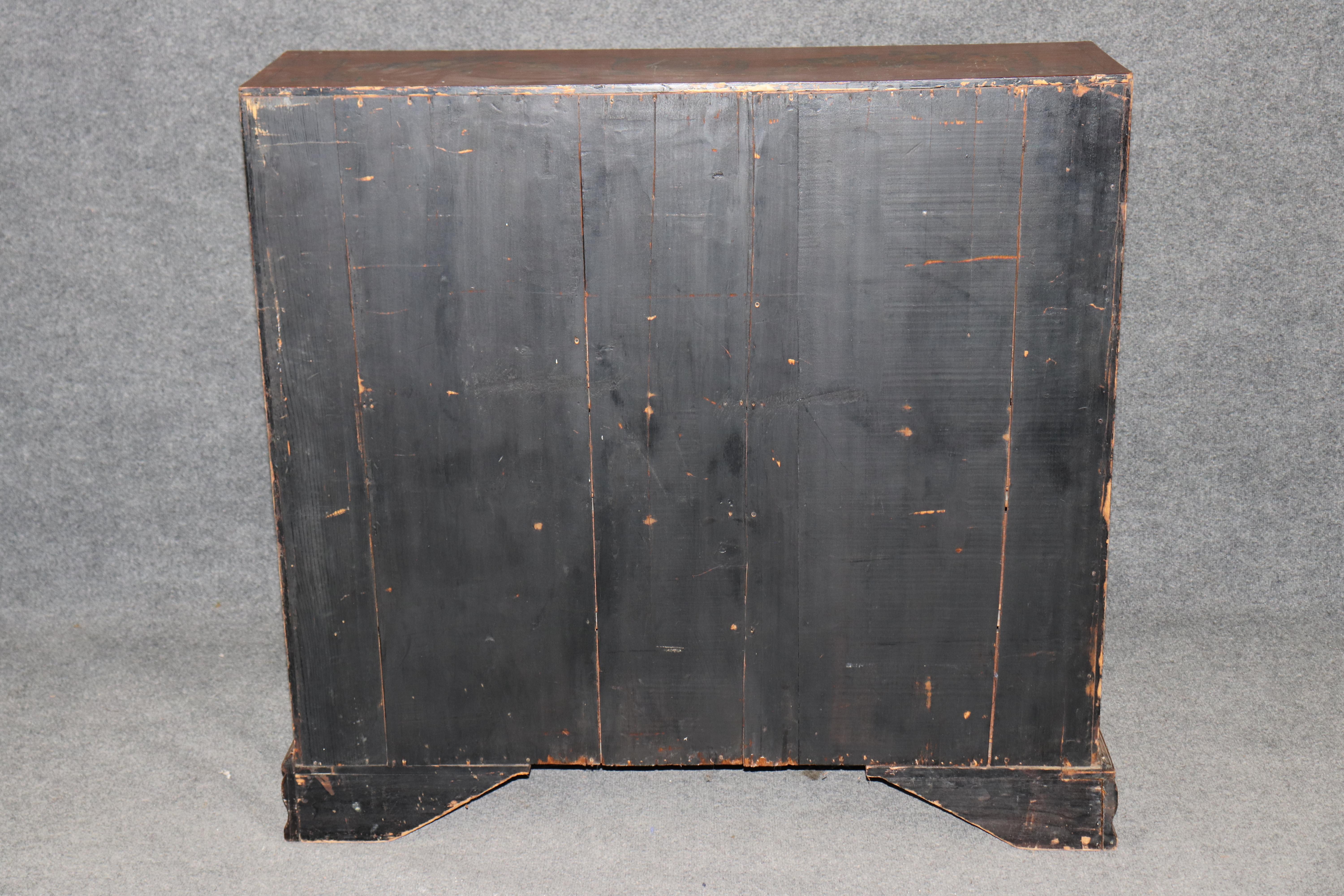 Fantástico Escritorio Secretario de Tapa Inclinada de Madera Satinada Decorado con Pintura Inglesa Adams en venta 10