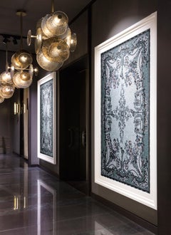 Stoffteppich mit künstlerischem Teppichmuster und gepolsterter Platte auf Anfrage