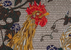 Fabric Tapestry with Rooster Design Upholstered Panel on Demand