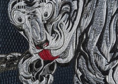 Fabric Tapestry with Tiger Design Upholstered Panel on Demand