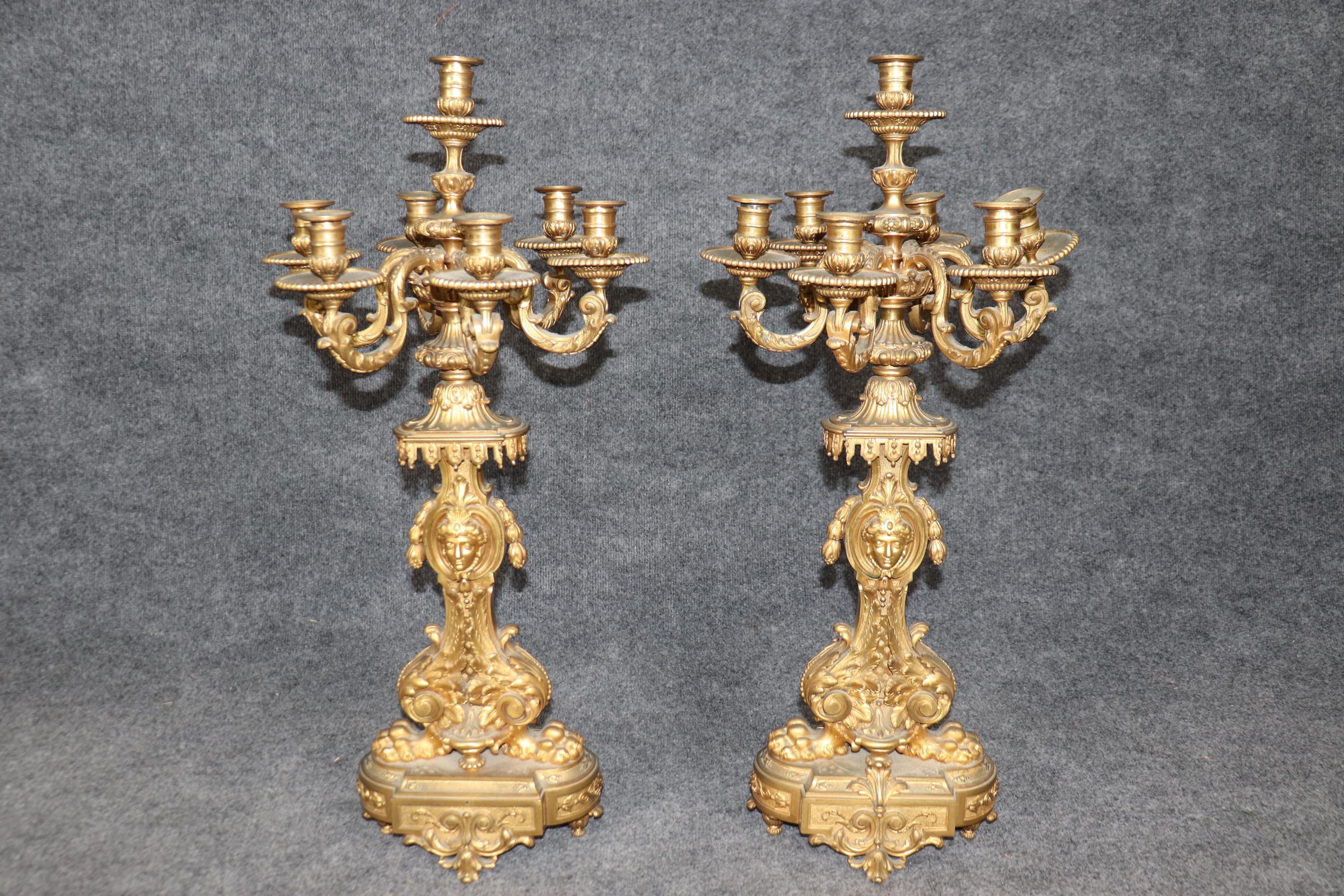Fantastisches figurales Maiden-Sphinx-Uhr-Set im französischen Empire-Stil des 19. Jahrhunderts im Angebot 4